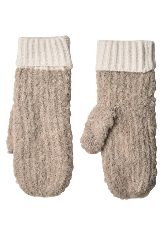Street One Damen Bouclé-Mix Fäustlinge - Mokkabraun Muddy Mocha