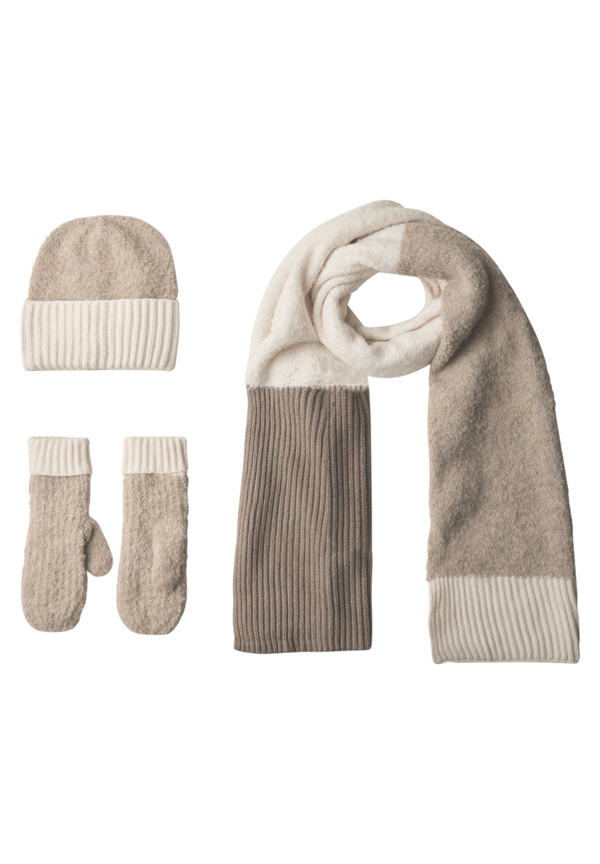 Street One Damen Bouclé-Mix Fäustlinge - Mokkabraun Muddy Mocha