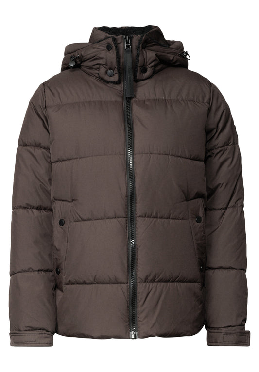 CECIL Damen Steppjacke mit Kapuze - Schokoladenbraun chocolate sauce brown