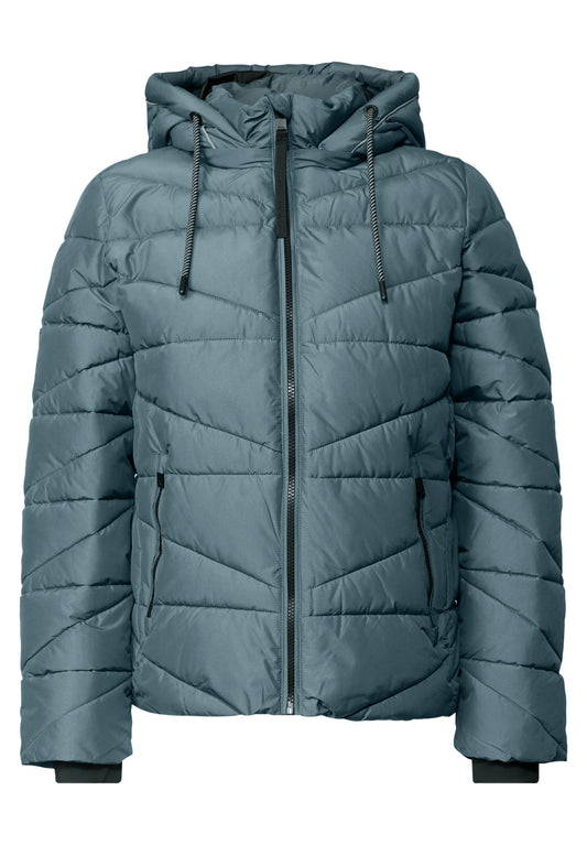 CECIL Damen Steppjacke mit Kapuze - Blau mountain air blue