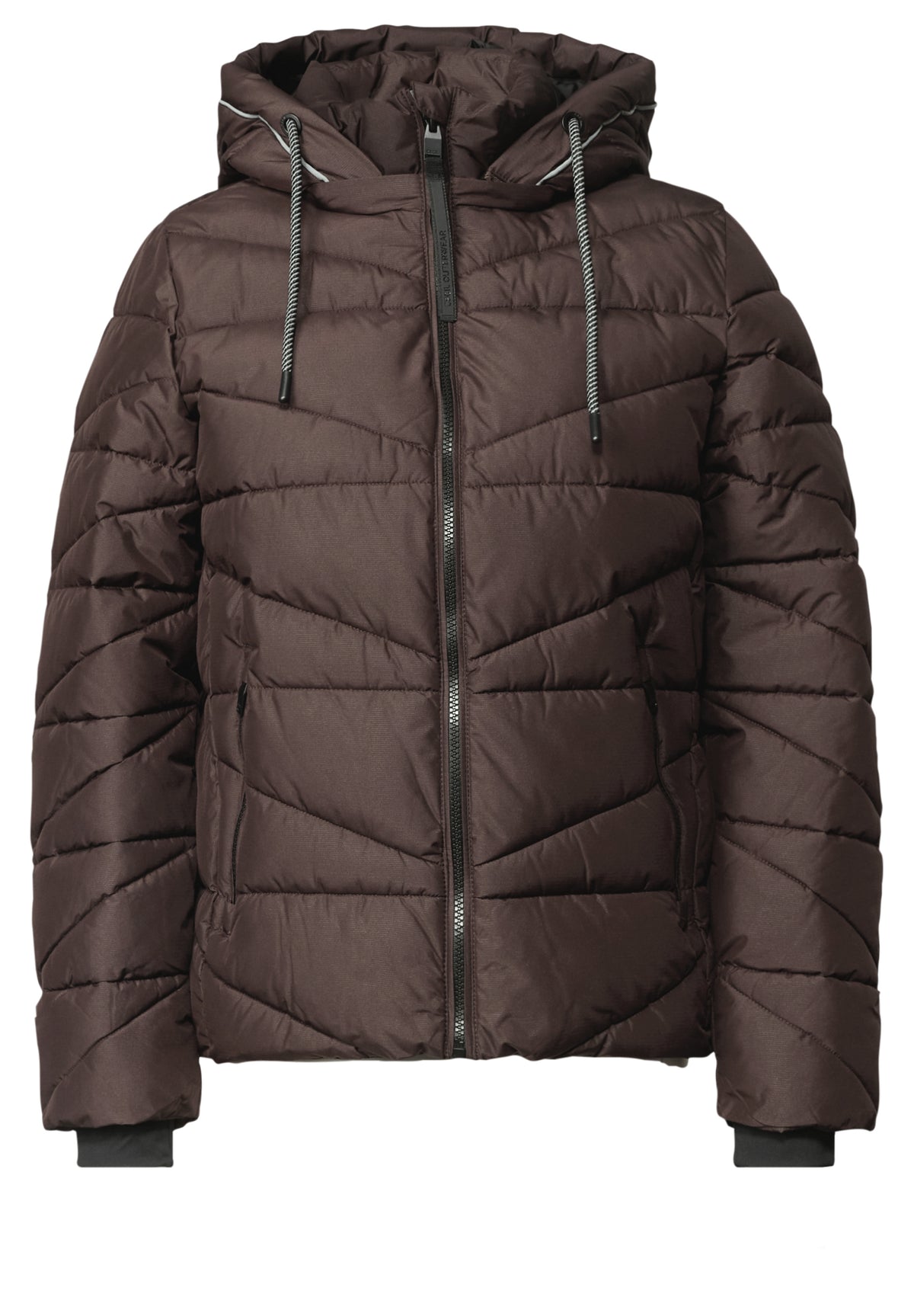 CECIL Damen Steppjacke mit Kapuze - Schokoladenbraun chocolate sauce brown