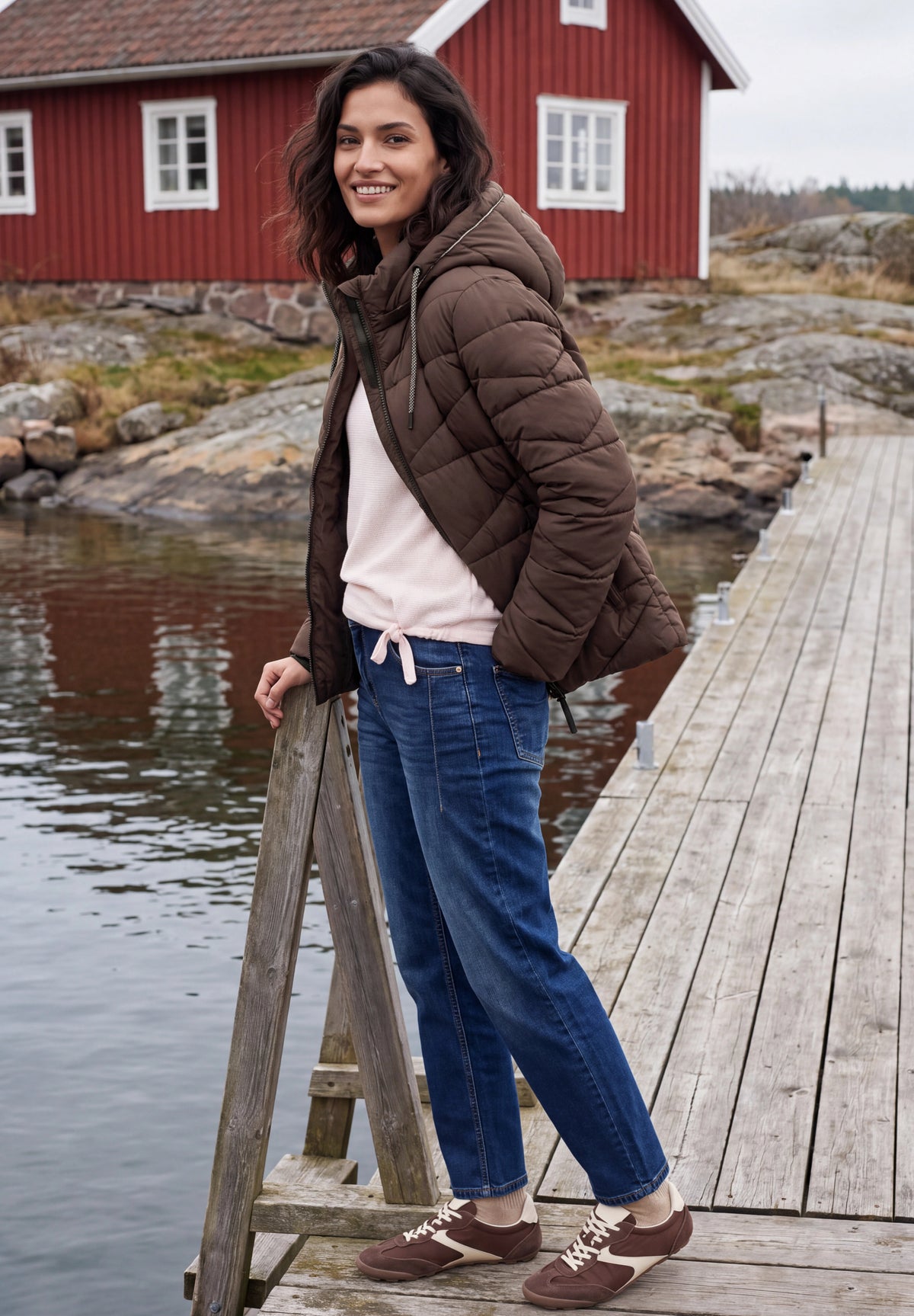 CECIL Damen Steppjacke mit Kapuze - Schokoladenbraun chocolate sauce brown