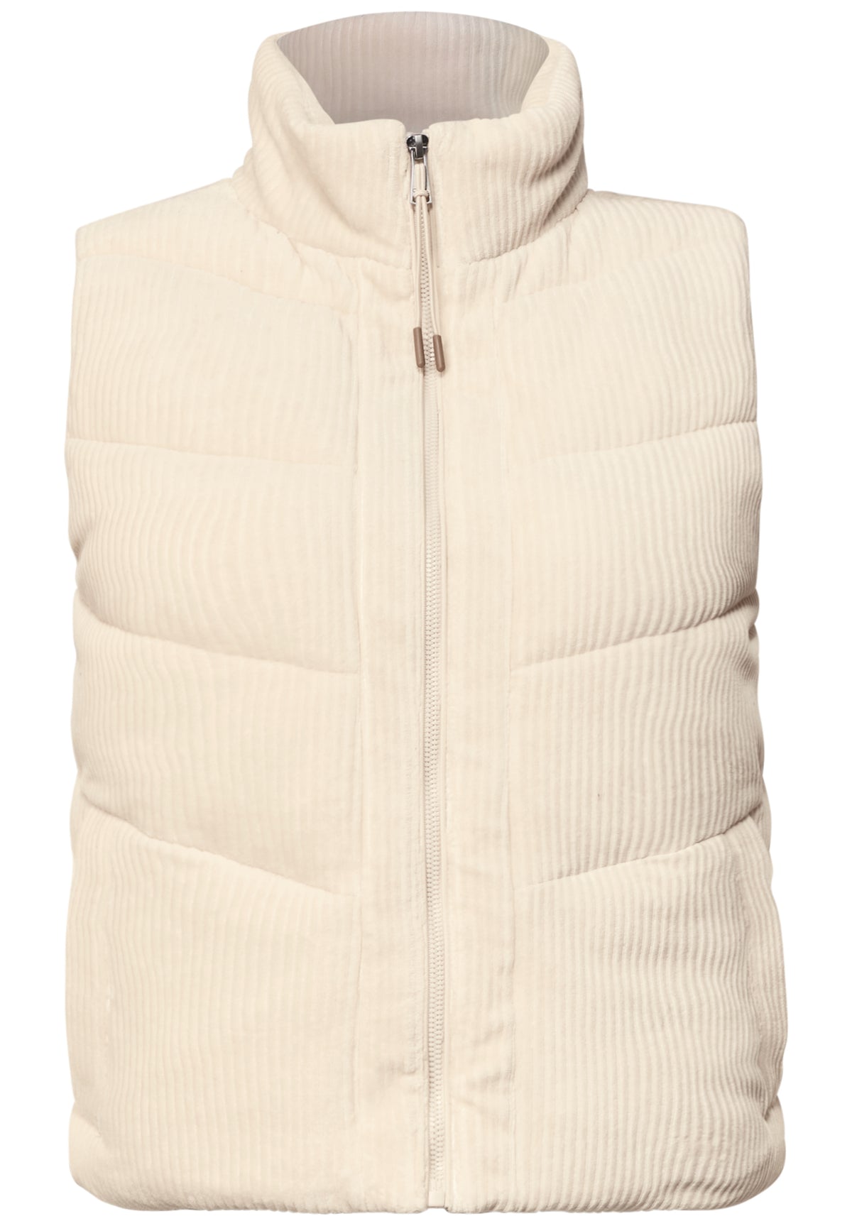 CECIL Damen Cord-Weste mit Steppmuster - Perlbeige pearl beige