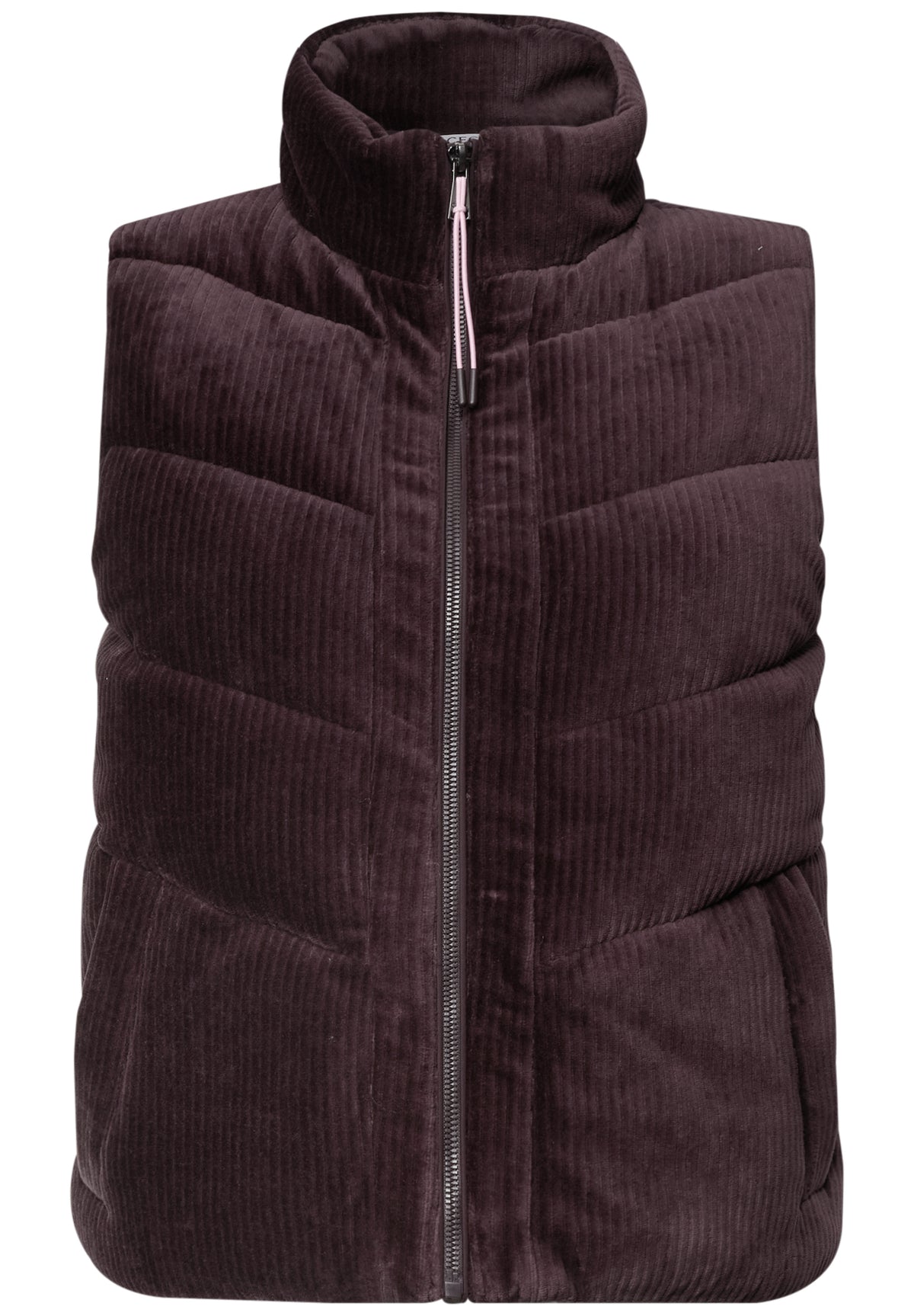 CECIL Damen Cord-Weste mit Steppmuster - Beerenrot berry red