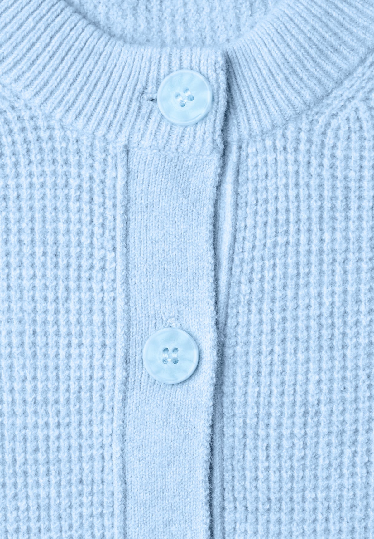 CECIL Damen Cardigan mit Rundhals und Knopfleiste - Blau meliert cosmopolitan blue melange