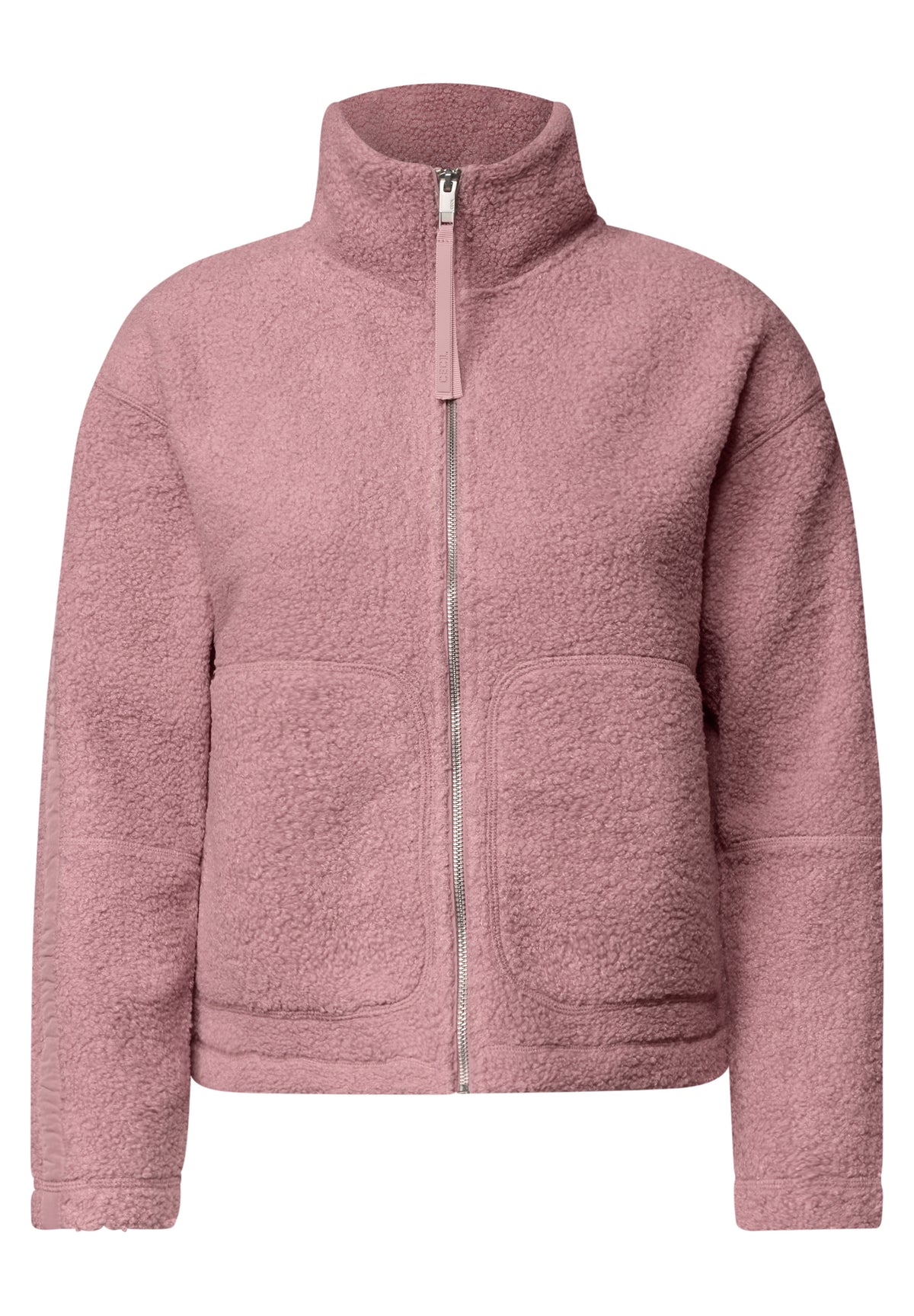 CECIL Damen Teddyjacke mit Stehkragen und Zipper - Rosa velvet rose