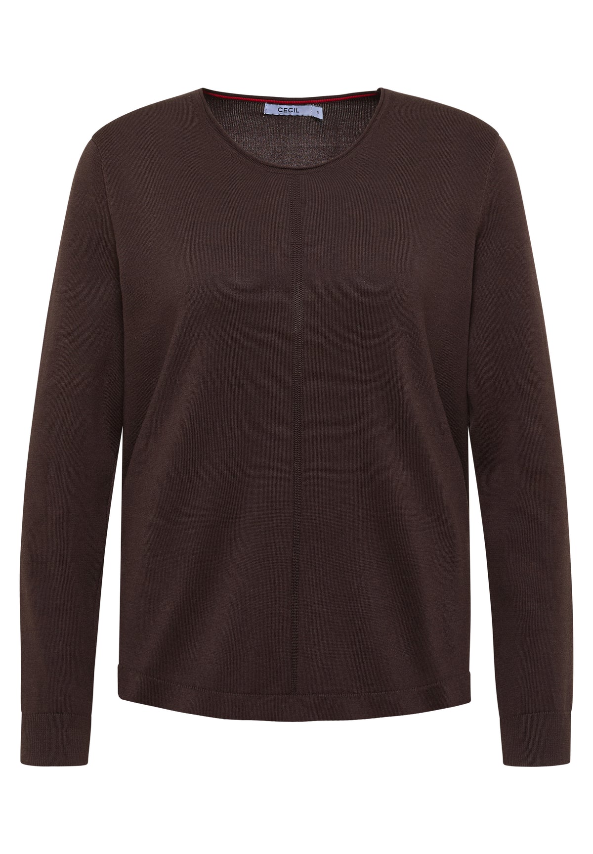 CECIL Damen Basic Pullover mit Rundhals - Braun truffle brown