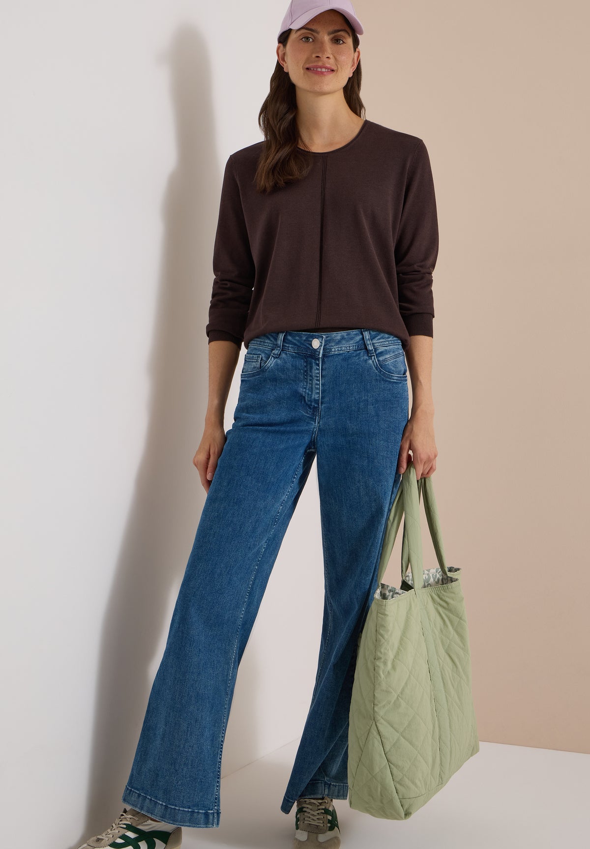 CECIL Damen Basic Pullover mit Rundhals - Braun truffle brown