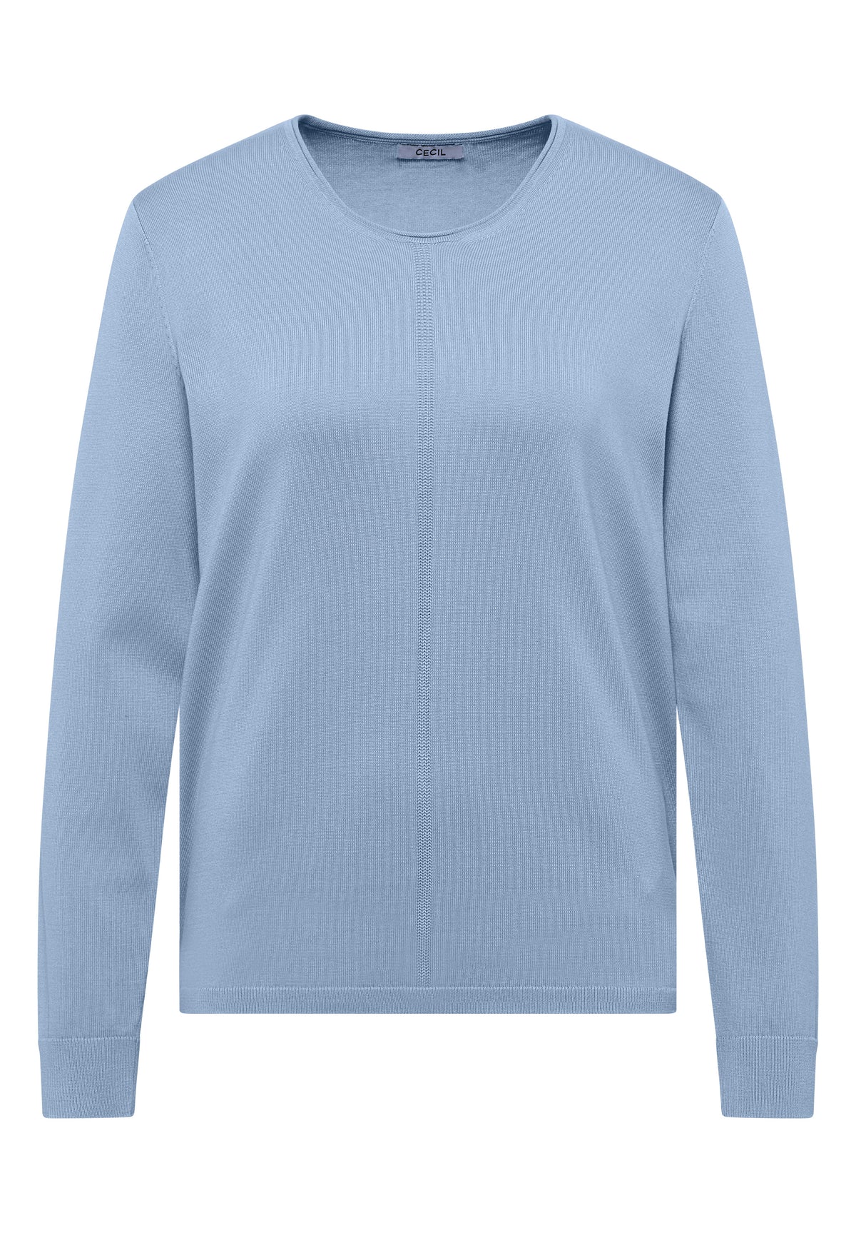 CECIL Damen Basic Pullover mit Rundhals - Blau easy blue
