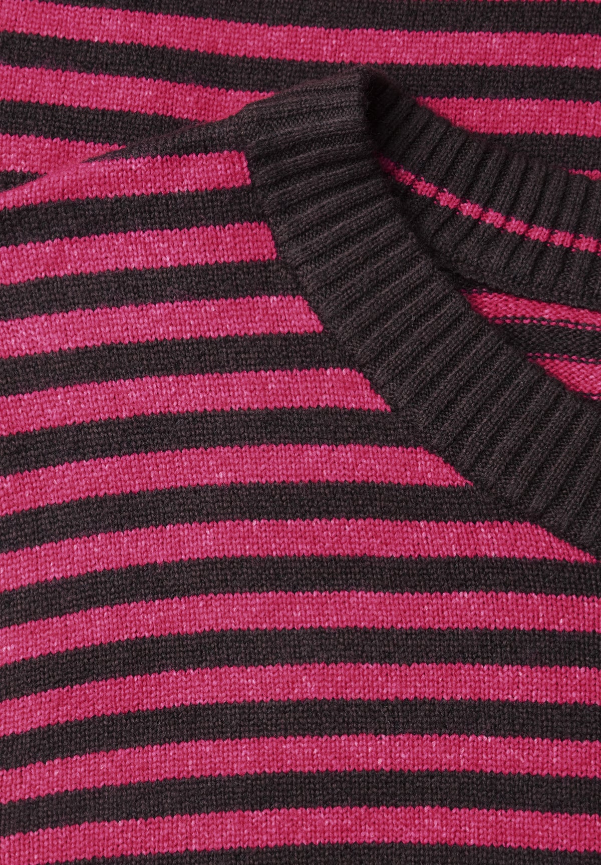 CECIL Damen Streifenpullover mit Rundhals - Pink meliert pink flash melange