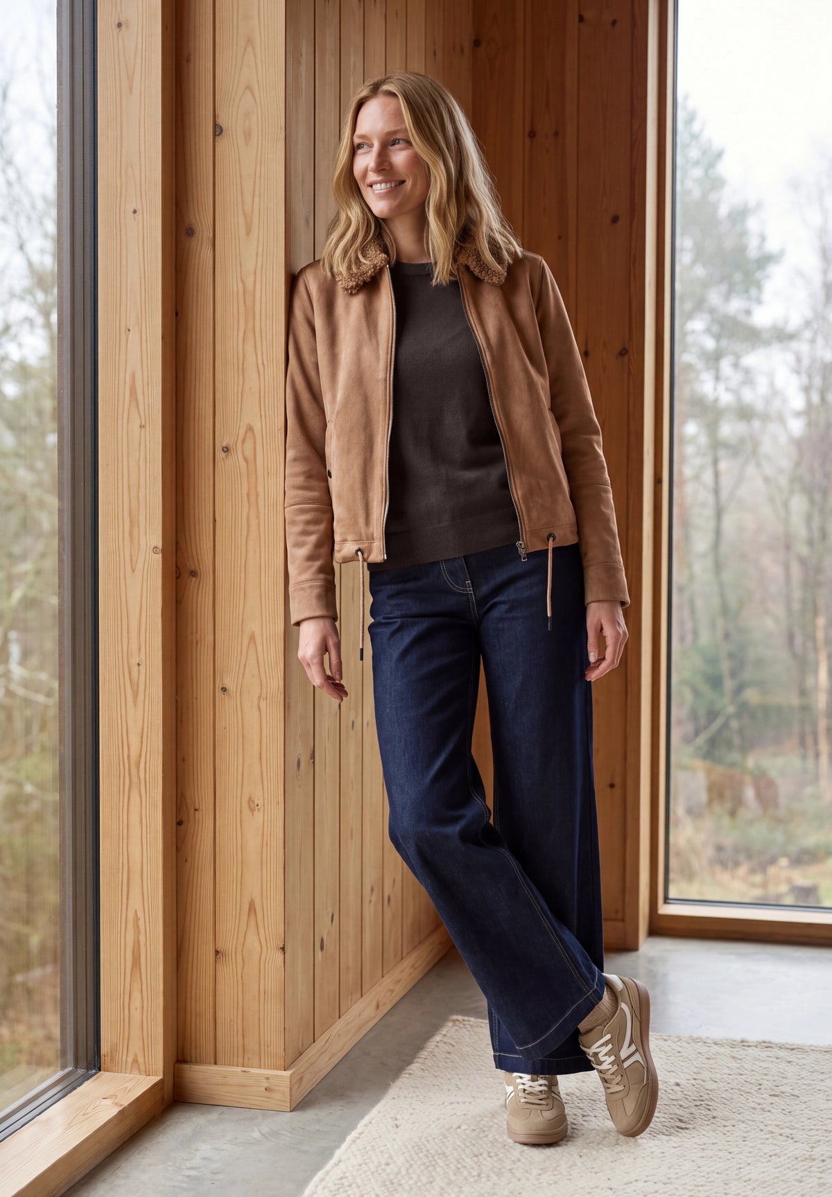 CECIL Damen Rundhals-Pullover - Braun meliert truffle brown melange