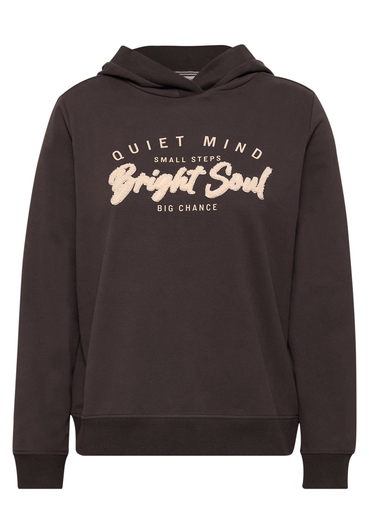 CECIL Damen Hoodie-Sweatshirt mit Rippdetails - Trüffelbraun truffle brown