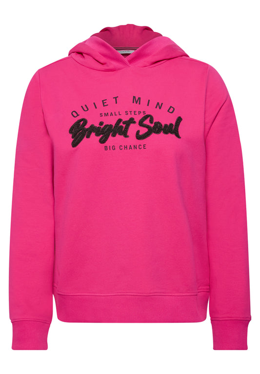 CECIL Damen Hoodie-Sweatshirt mit Rippdetails - Pink pink flash