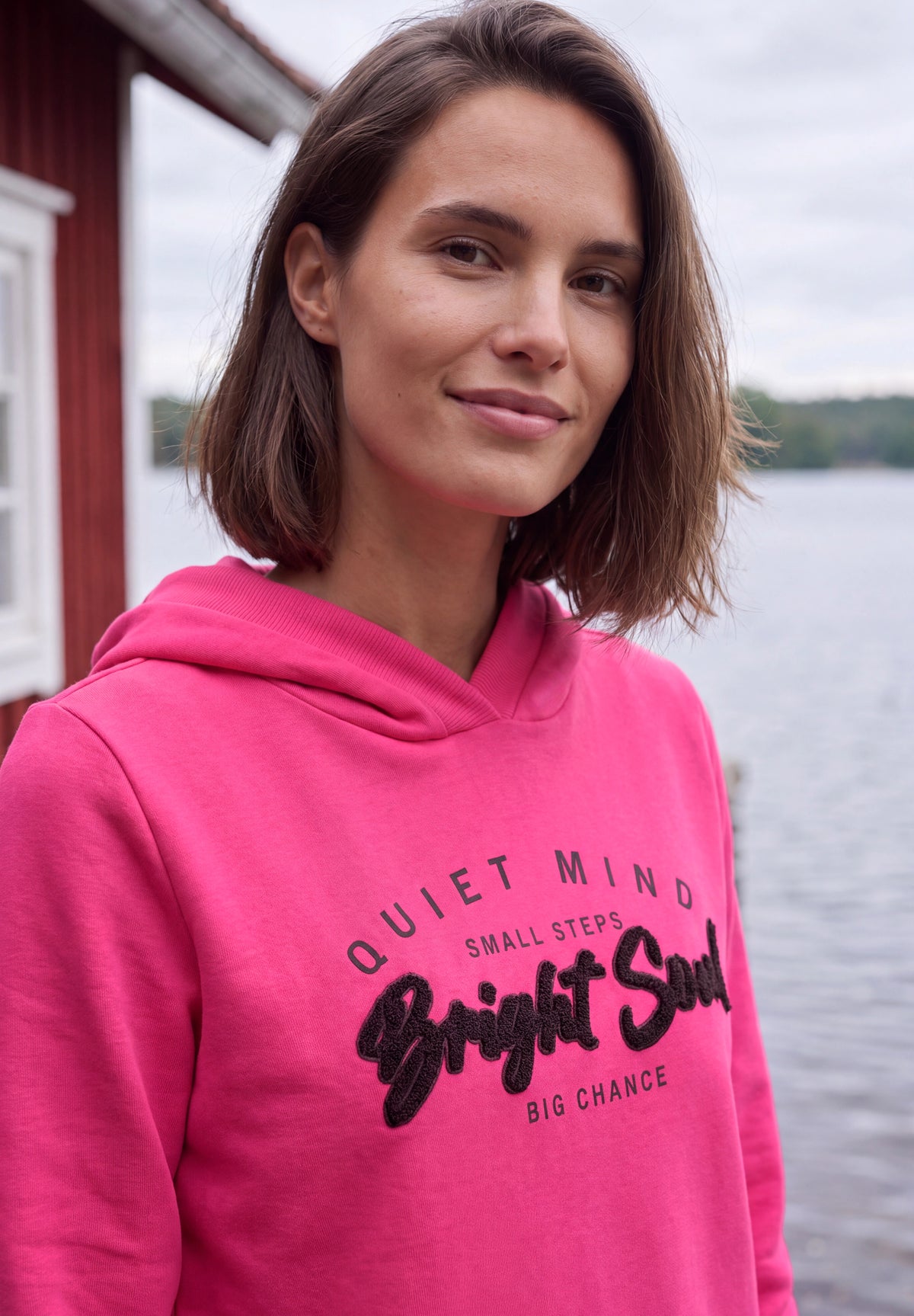 CECIL Damen Hoodie-Sweatshirt mit Rippdetails - Pink pink flash