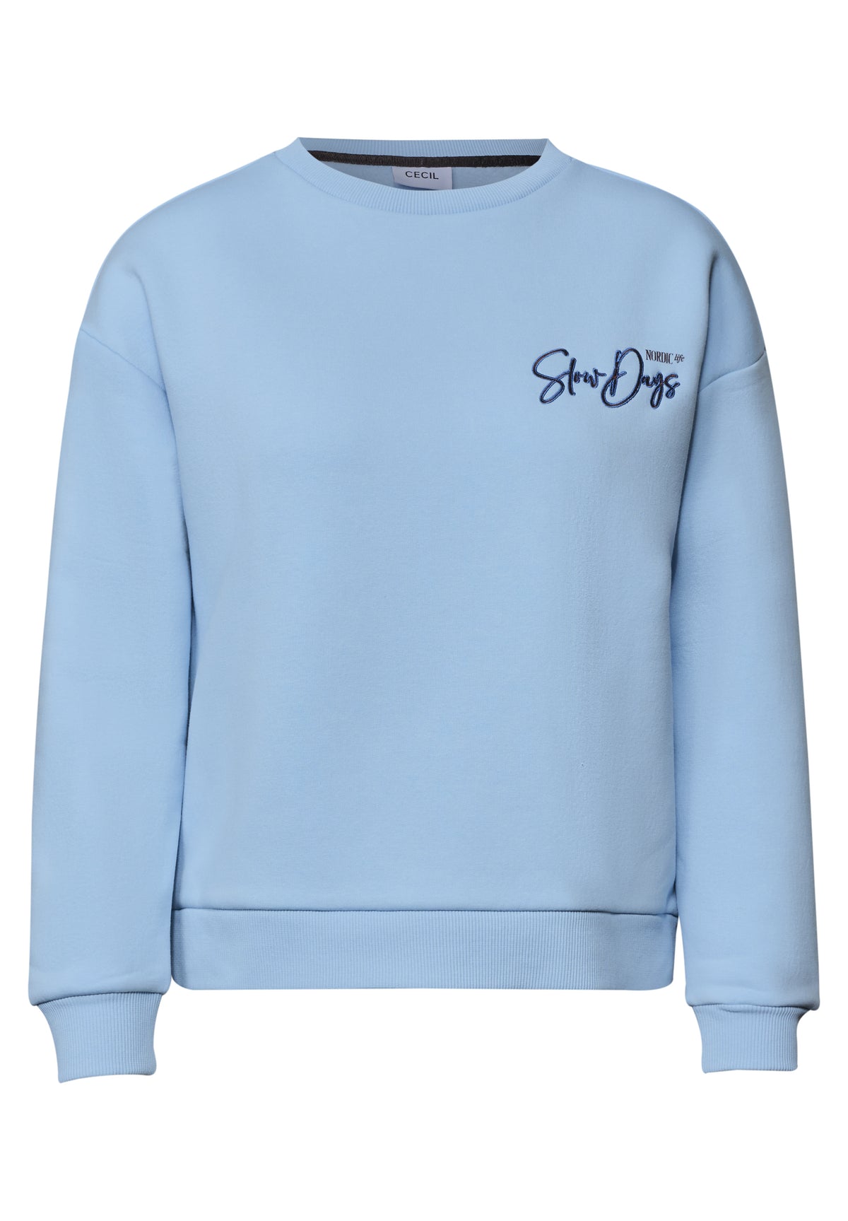 CECIL Damen Sweatshirt mit Stickerei - Blau cosmopolitan blue