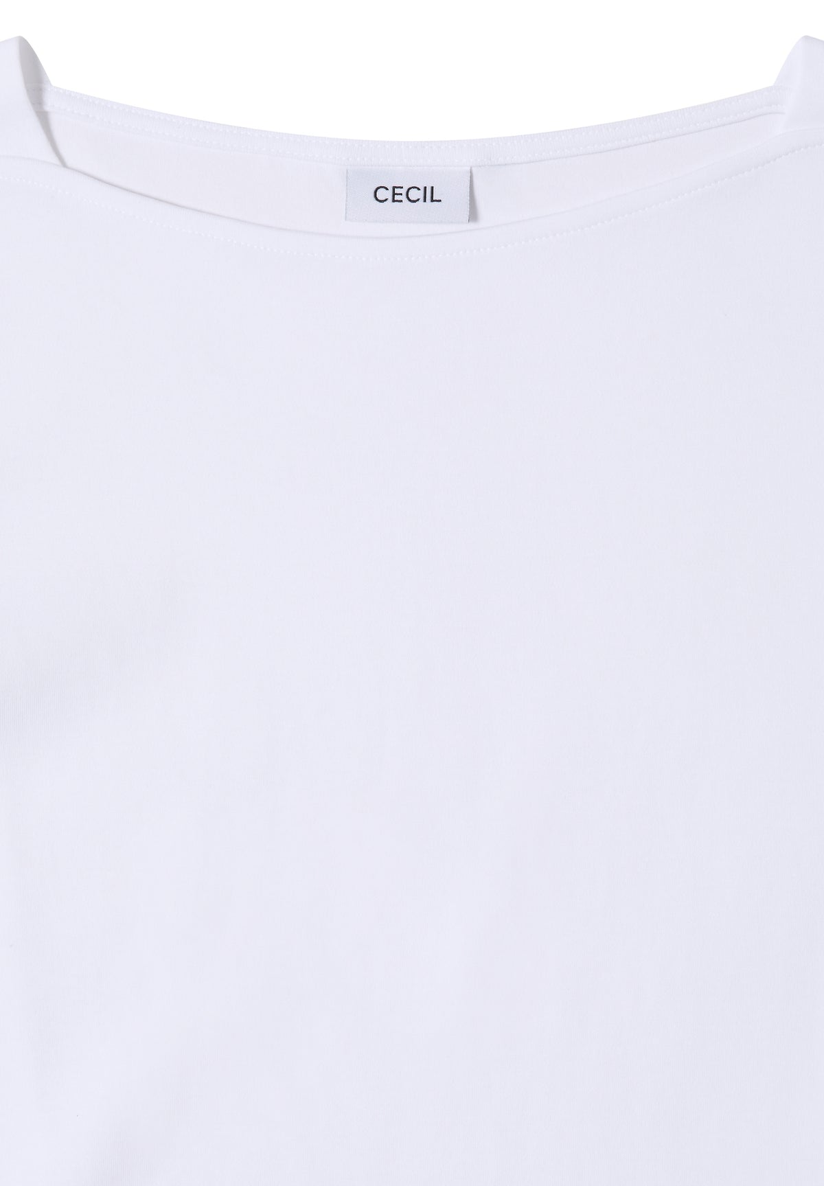 CECIL Damen Basic Shirt mit U-Boot-Ausschnitt - Weiß weiß