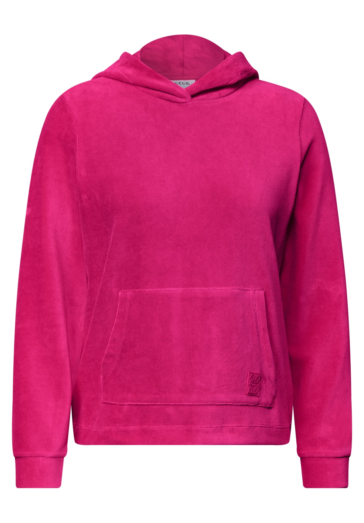 CECIL Damen Cord-Langarmshirt mit Kapuze - Pink pink flash