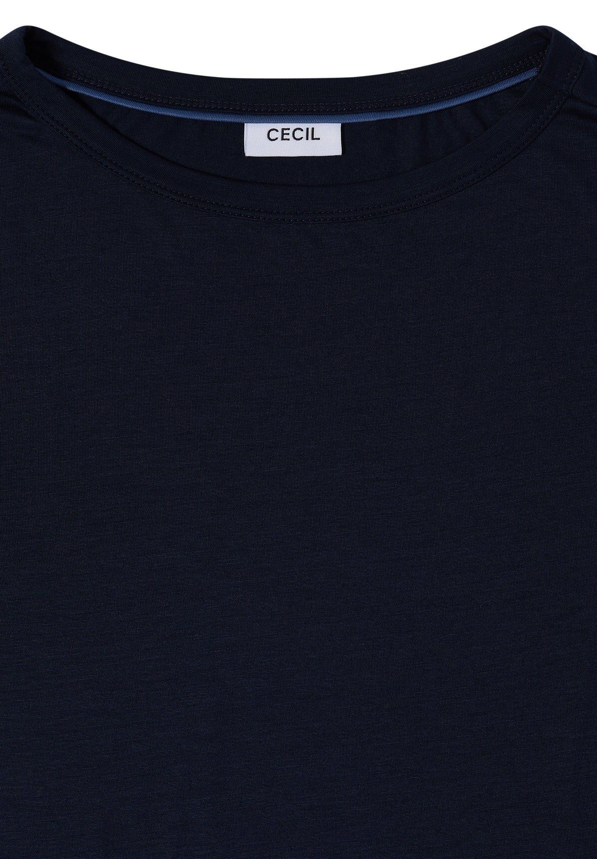 CECIL Damen Lyocell-Langarmshirt mit U-Boot-Ausschnitt - Dunkelblau urban dark blue