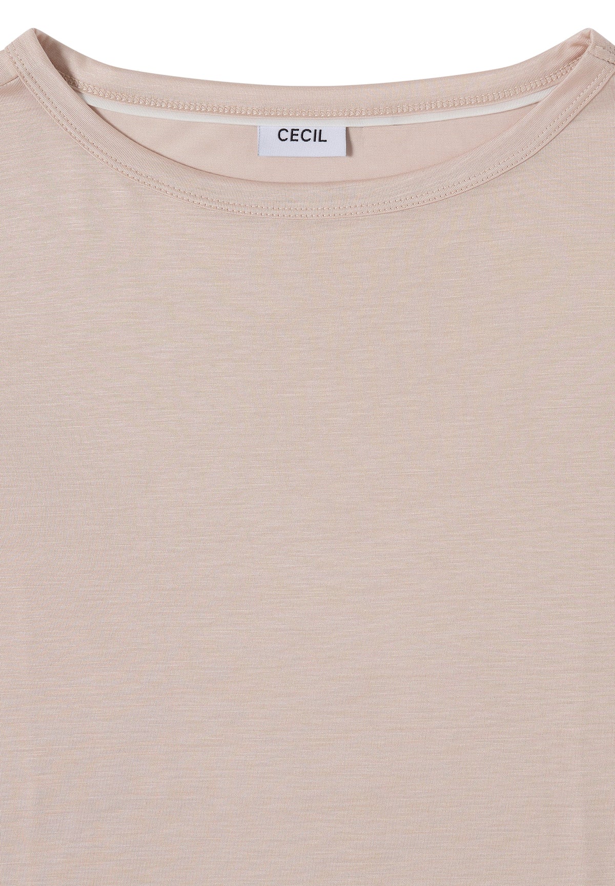 CECIL Damen Lyocell-Langarmshirt mit U-Boot-Ausschnitt - Kaschmirbeige cashmere beige