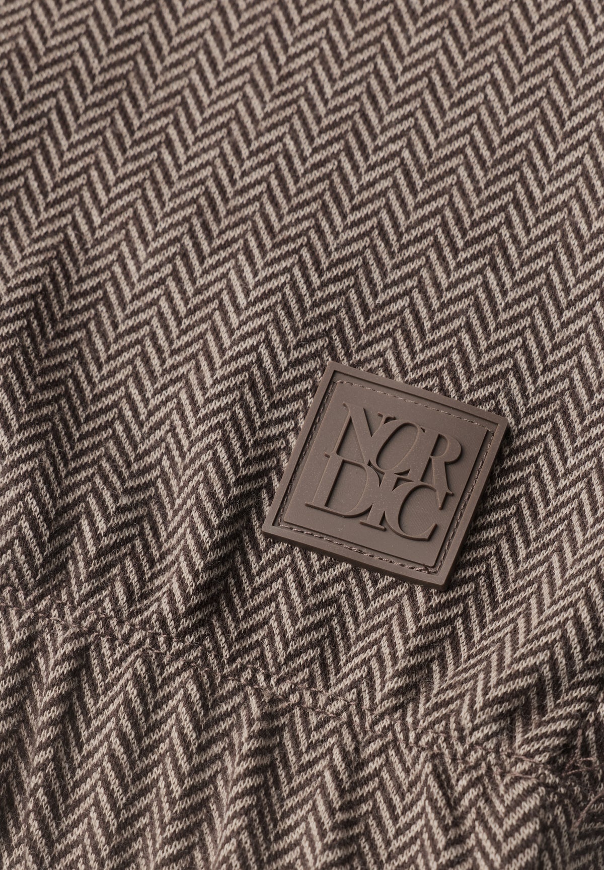CECIL Damen Langarmshirt mit Fischgrätmuster - Trüffelbraun truffle brown