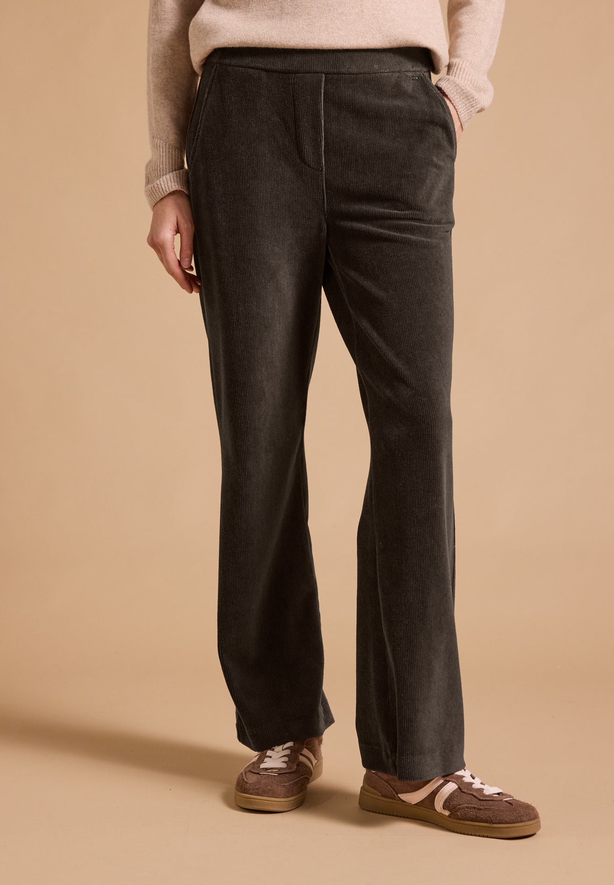 CECIL Damen High Waist Straight Leg Cordhose - Trüffelbraun truffle brown