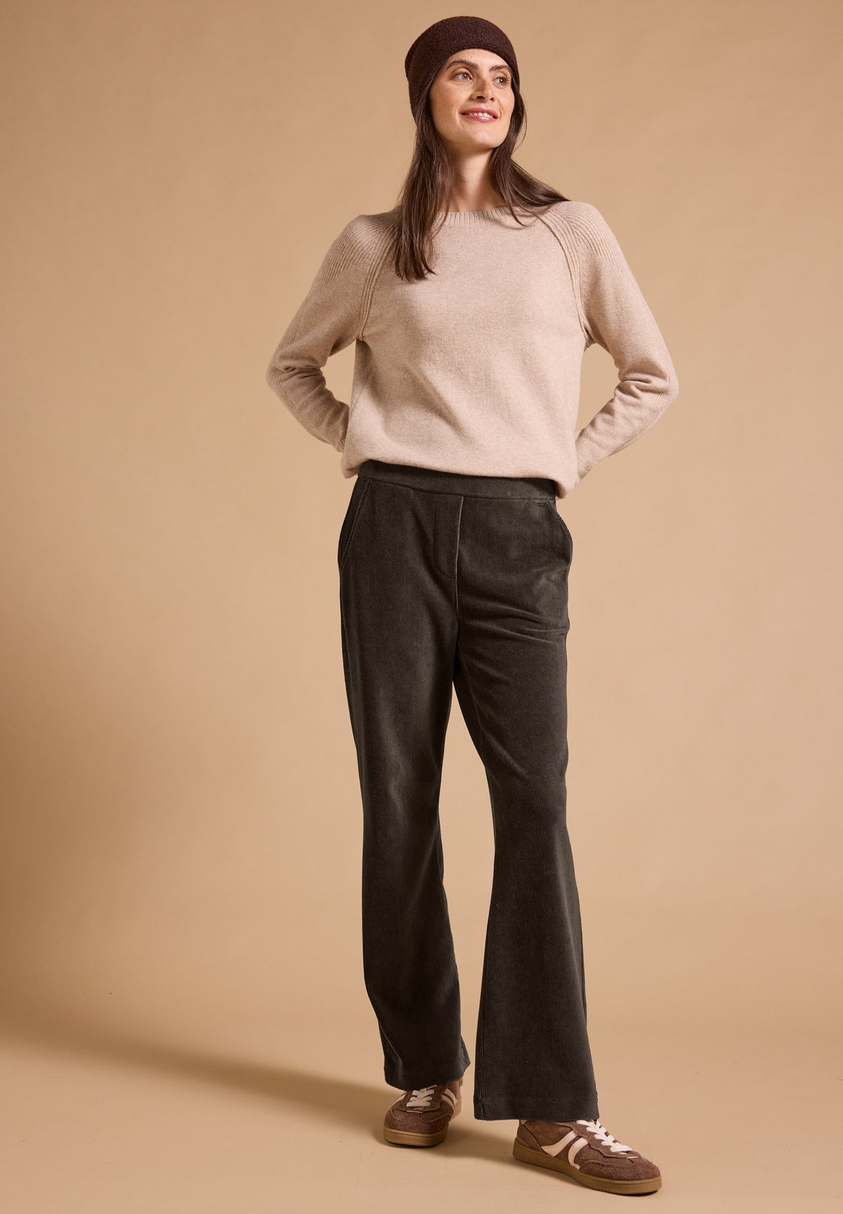CECIL Damen High Waist Straight Leg Cordhose - Trüffelbraun truffle brown