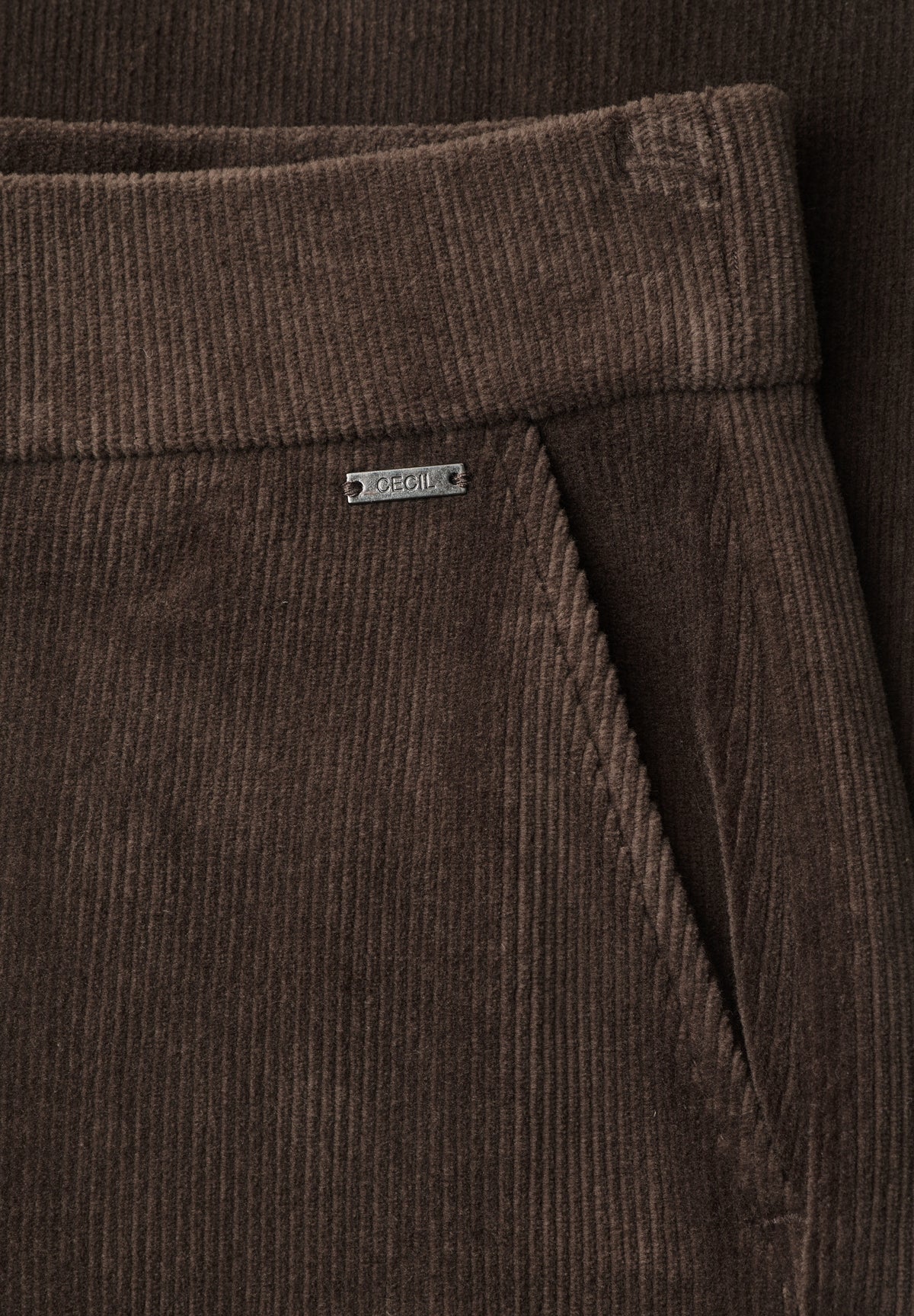 CECIL Damen High Waist Straight Leg Cordhose - Trüffelbraun truffle brown