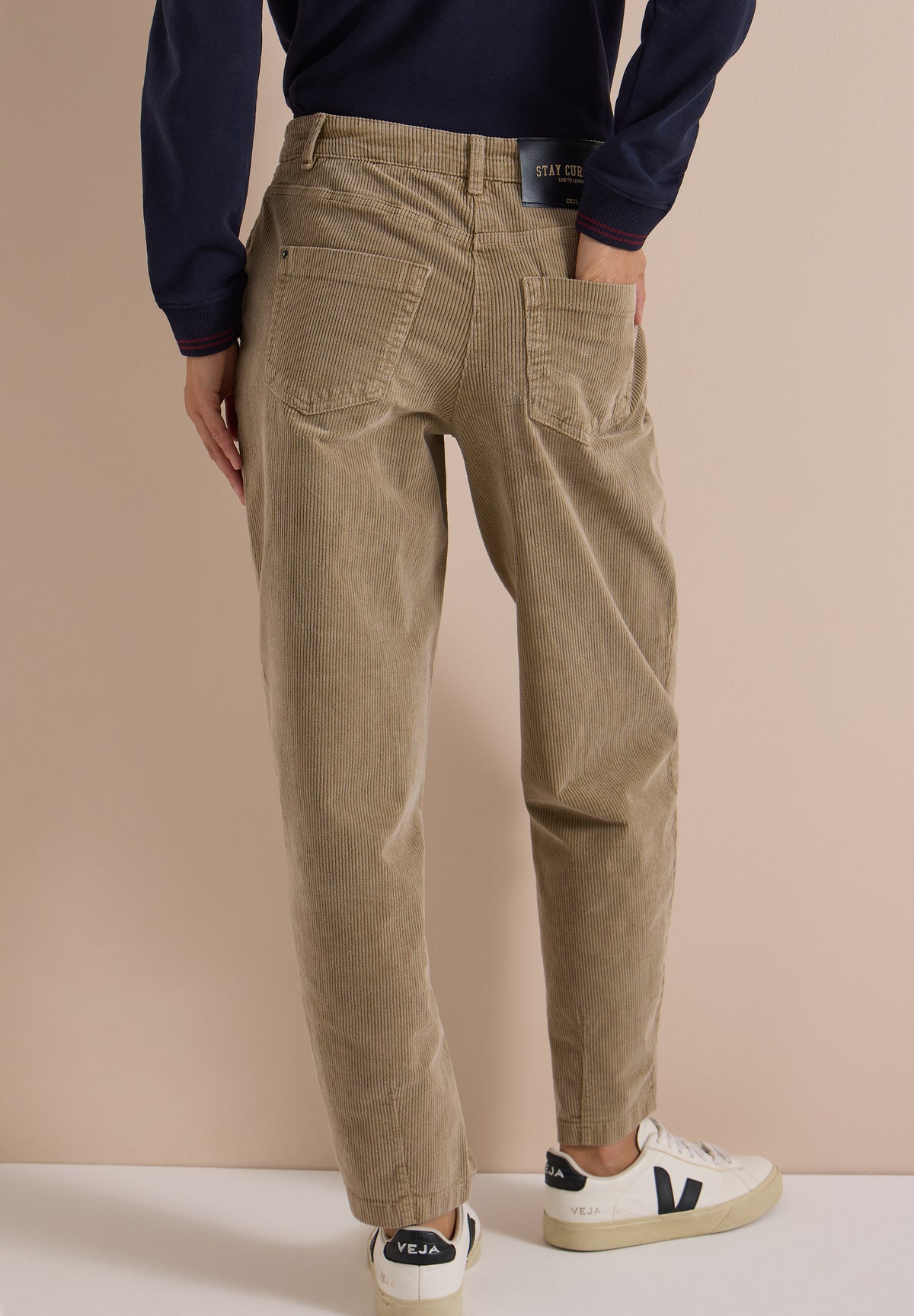 CECIL Damen Mid Waist Barrel Leg Cordhose - Mokkabraun creamy mocha