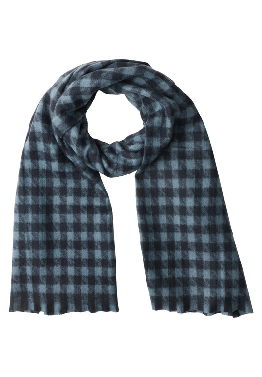 CECIL Damen Strickschal mit Fransen und Muster - Dunkelblau dark navy blue