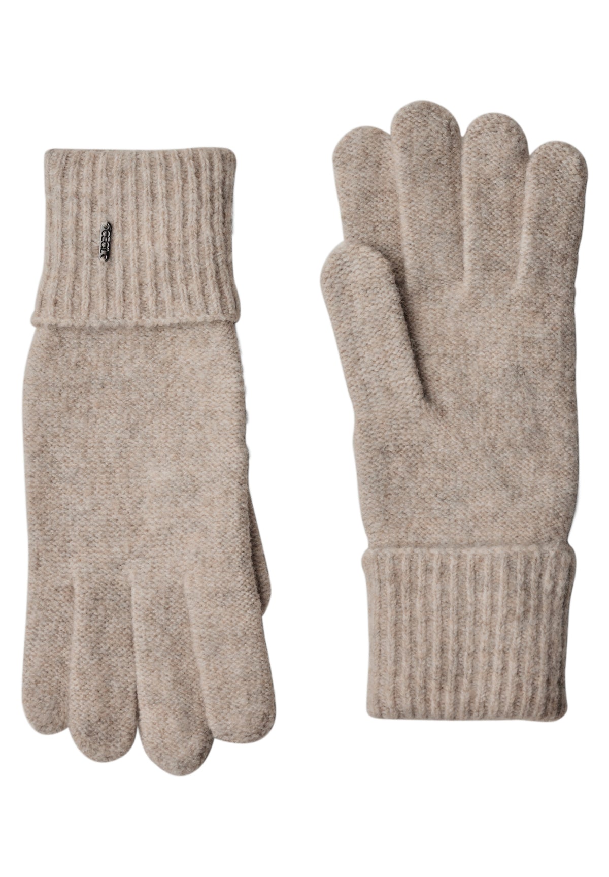 CECIL Damen Strickhandschuhe in Melange-Optik - Beige meliert powder beige melange