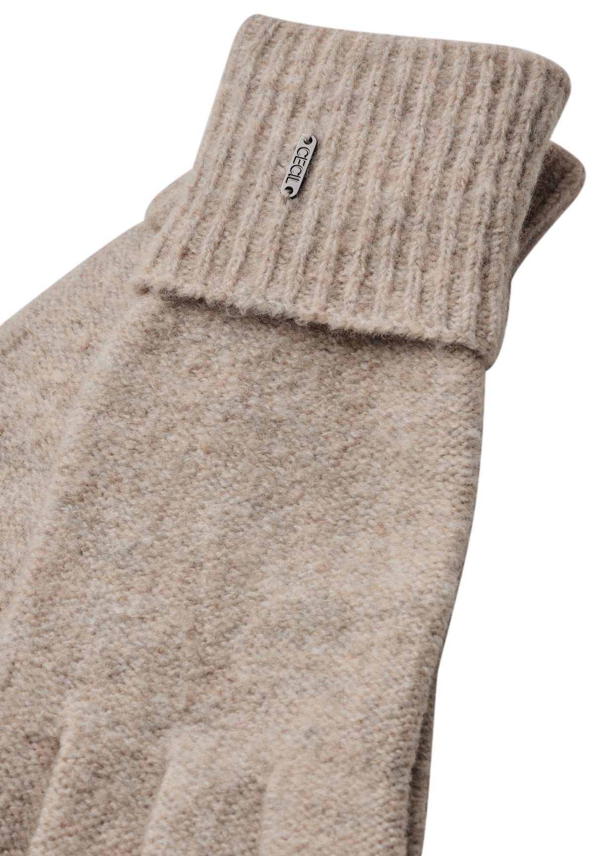 CECIL Damen Strickhandschuhe in Melange-Optik - Beige meliert powder beige melange