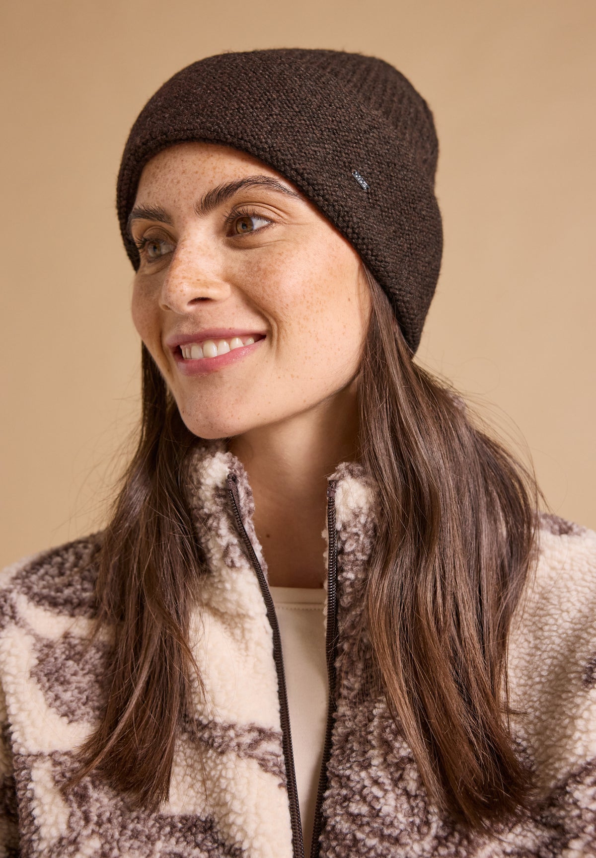 CECIL Damen Beanie in Melange-Optik - Schokoladenbraun meliert choco sauce brown melange