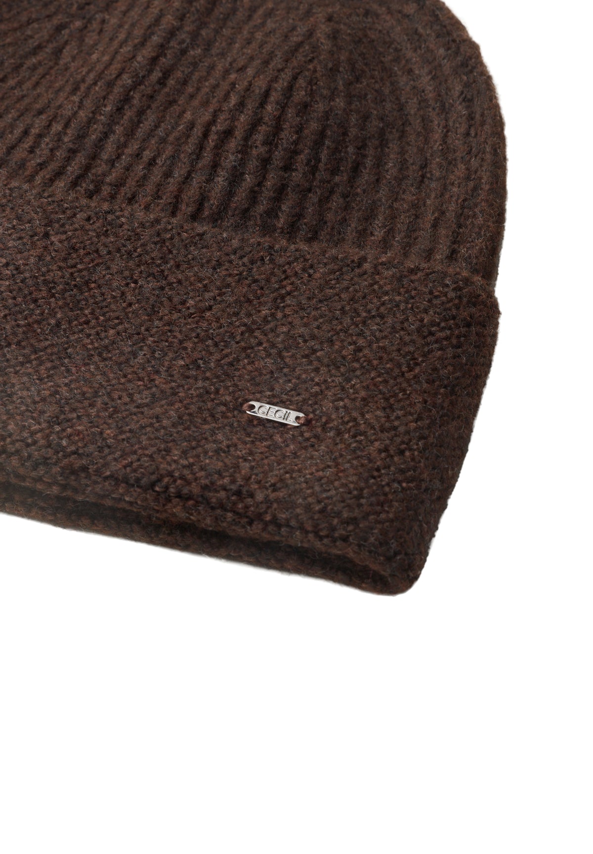 CECIL Damen Beanie in Melange-Optik - Schokoladenbraun meliert choco sauce brown melange