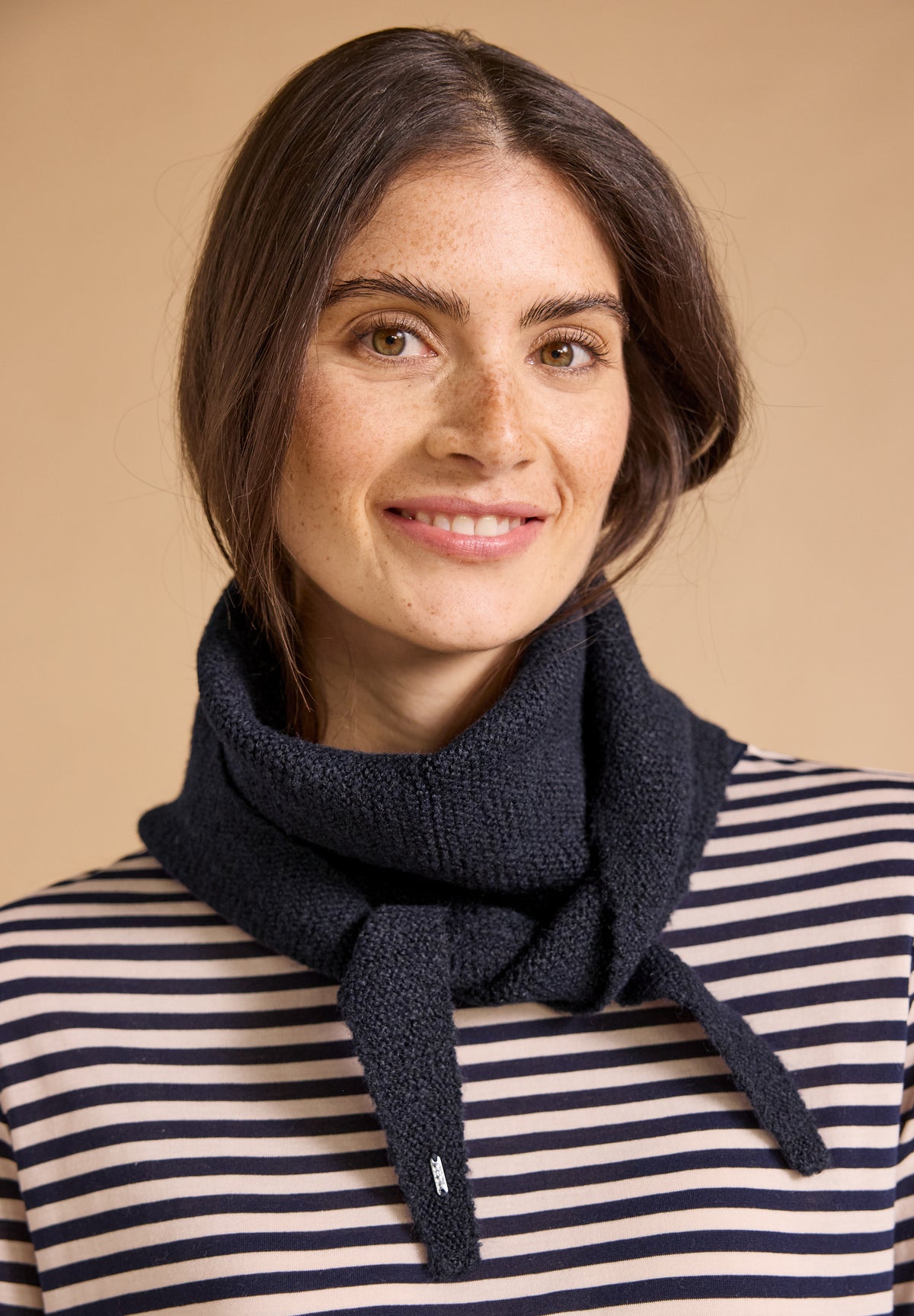 CECIL Damen Melange-Schal in Diamantform - Dunkelblau dark navy blue