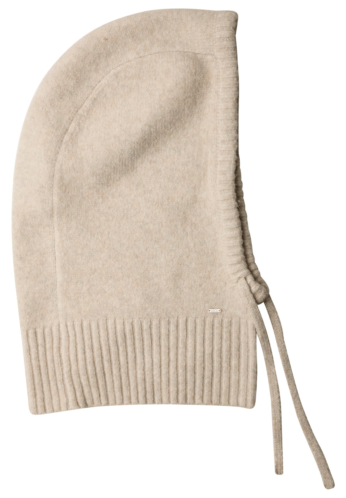 CECIL Damen Balaclava mit Tunnelzug - Beige meliert powder beige melange