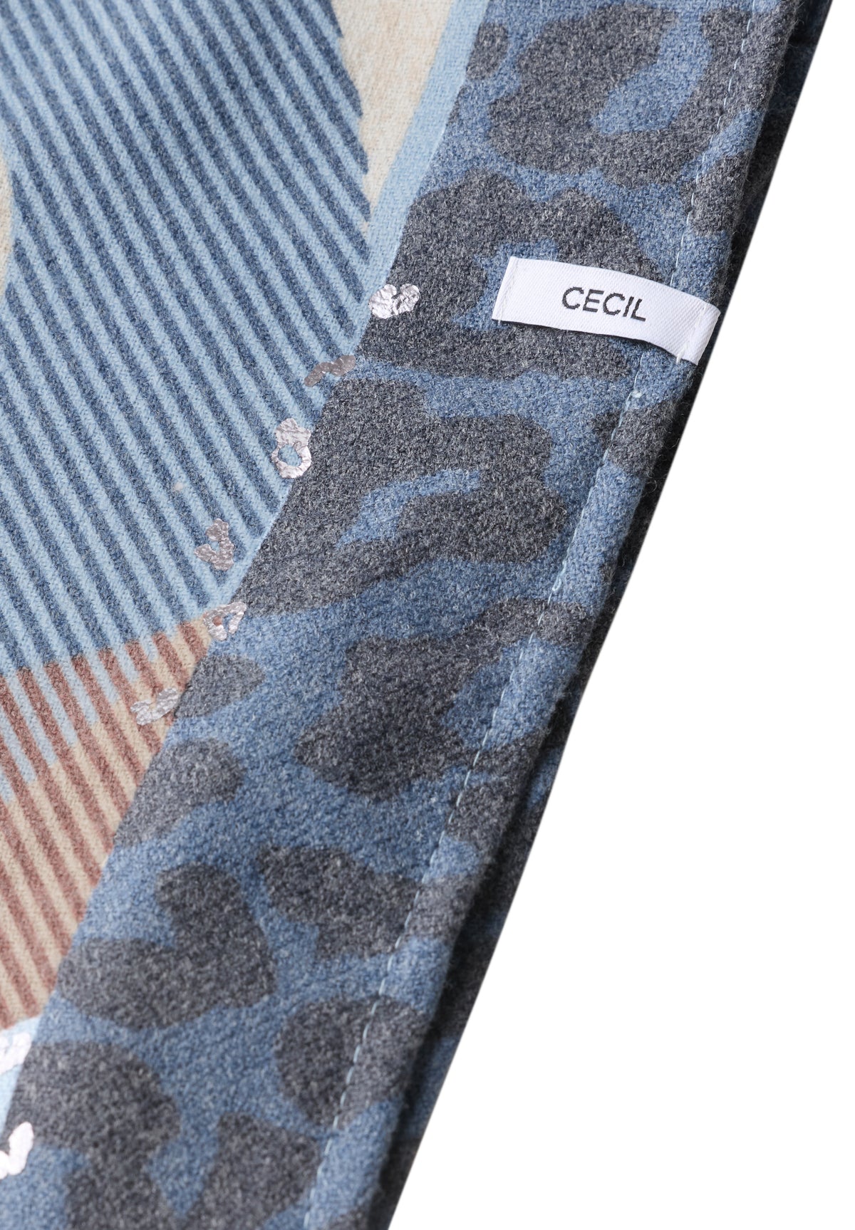 CECIL Damen Loop-Schal mit Muster-Mix und Foliendetails - Dunkelblau dark navy blue
