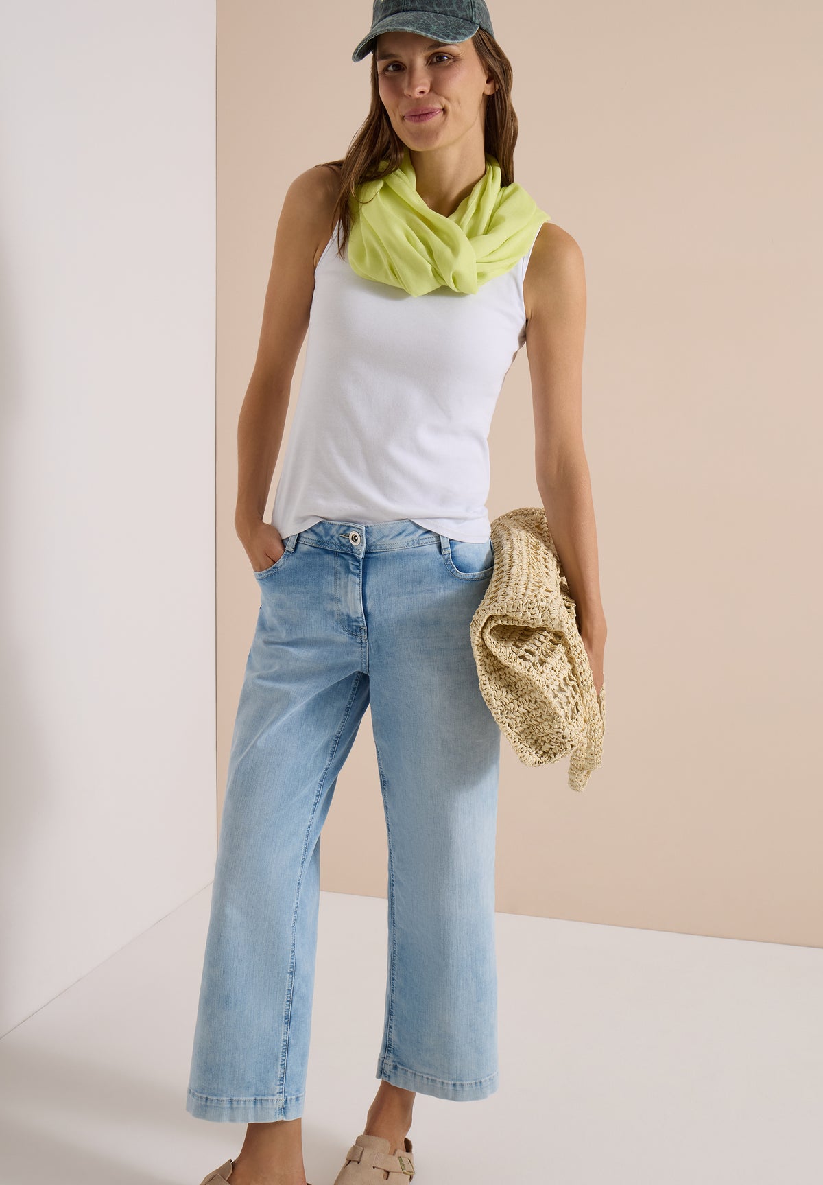 CECIL Damen Loop-Schal in Unifarbe - Grün citrin green