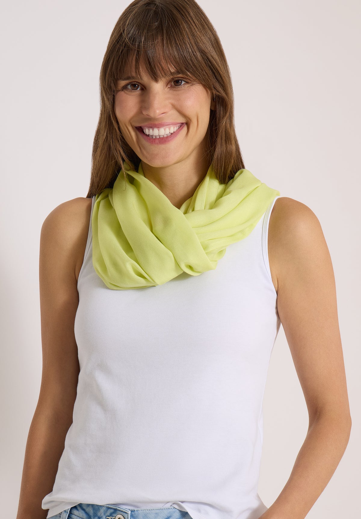 CECIL Damen Loop-Schal in Unifarbe - Grün citrin green