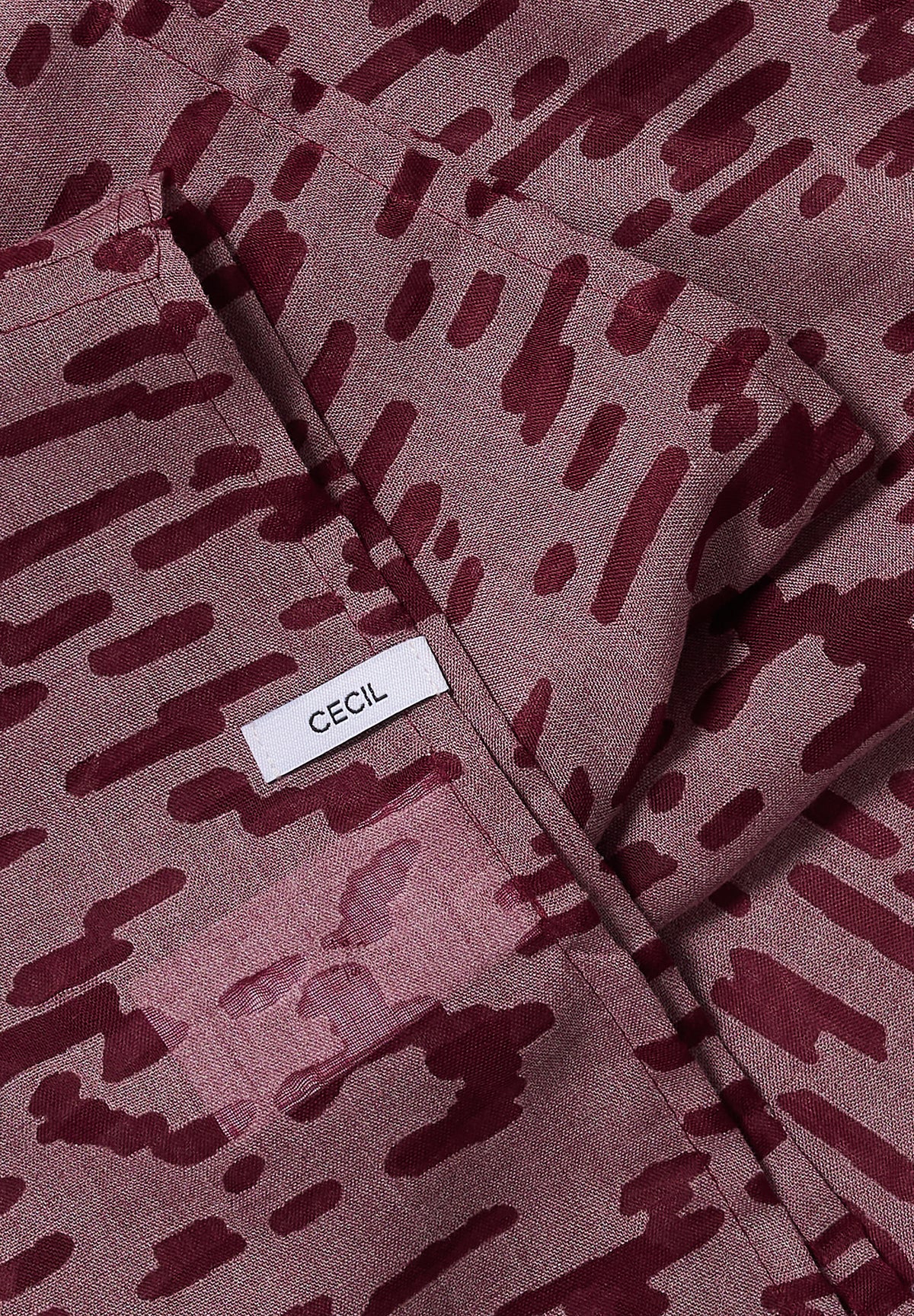 CECIL Damen Loop-Schal im Ausbrenner-Look - Weinrot red wine