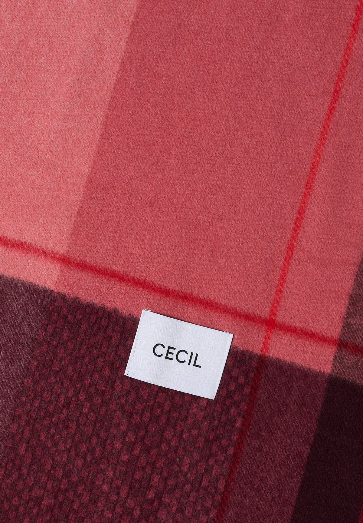CECIL Damen Kuscheliger Schal mit Fransen - Rosa velvet rose