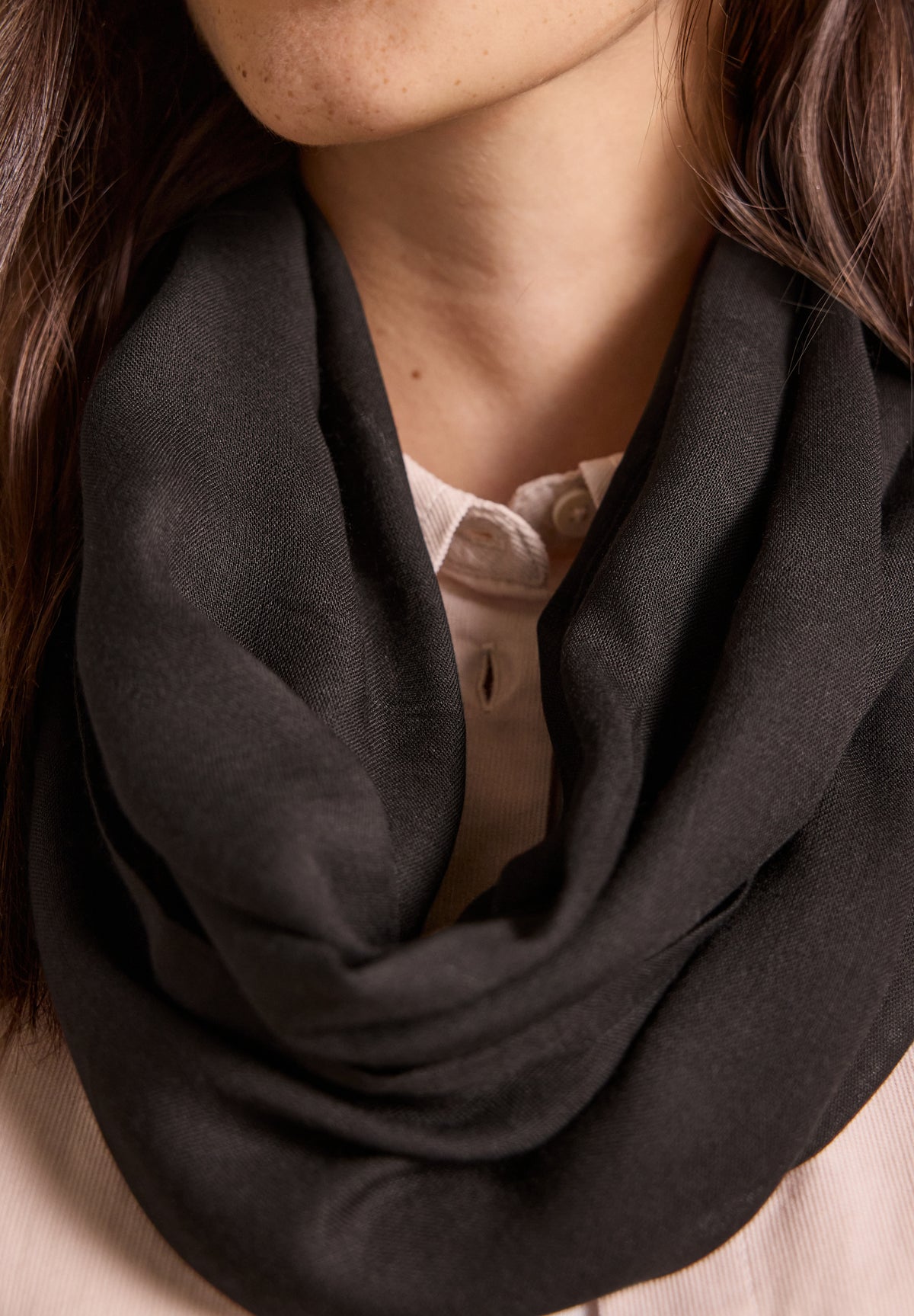 CECIL Damen Loop-Schal in Unifarbe - Trüffelbraun truffle brown