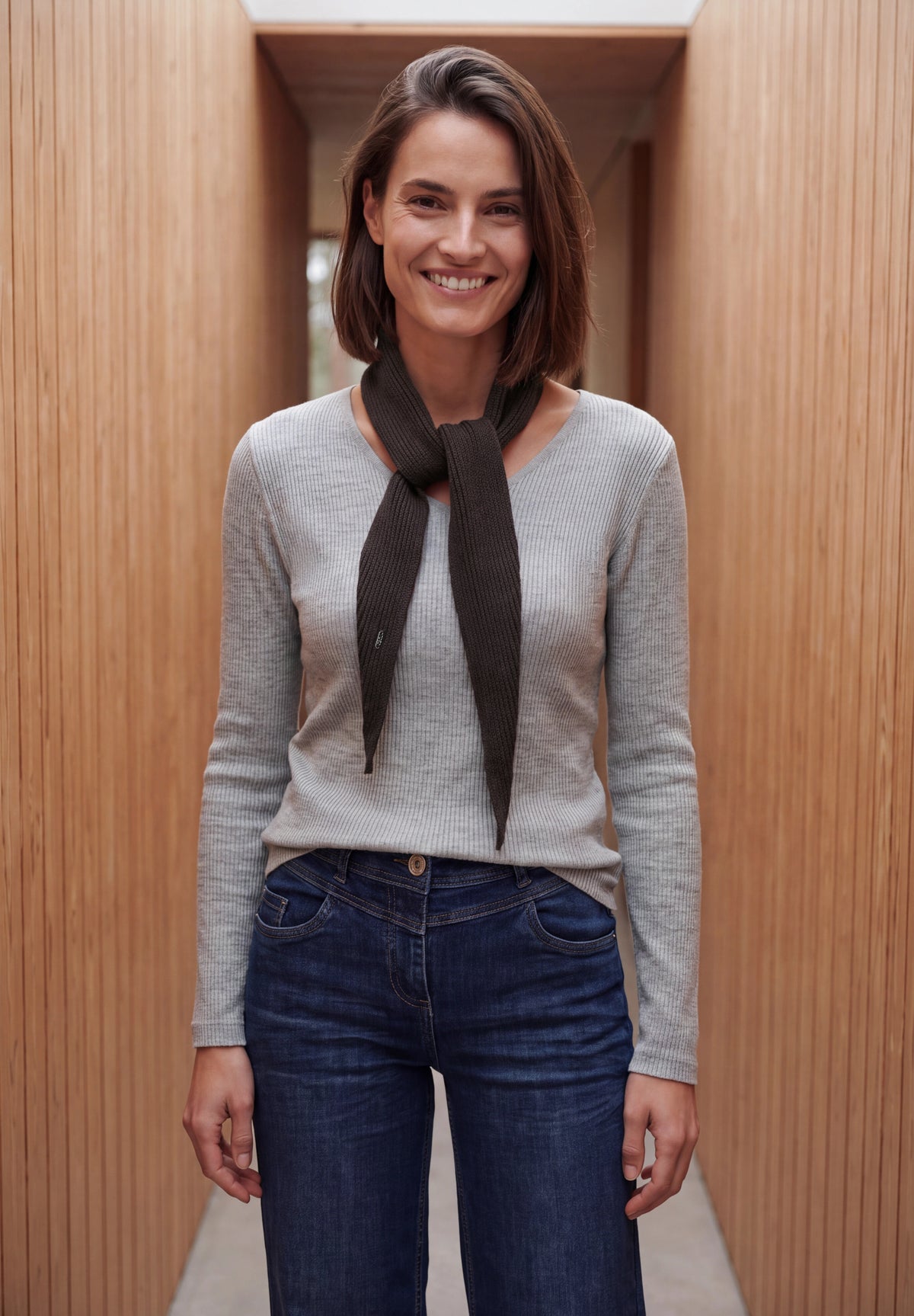 CECIL Damen Strickschal in Dreiecksform - Trüffelbraun truffle brown