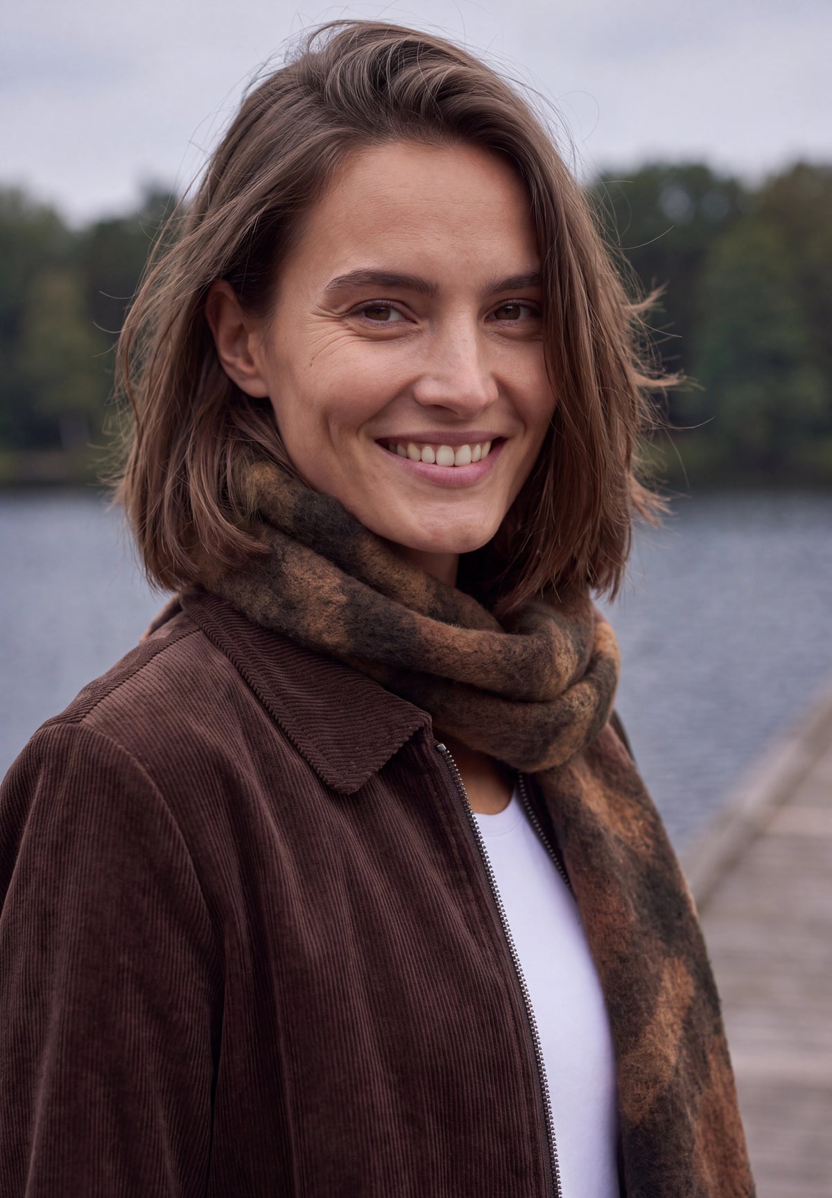 CECIL Damen Angerauter Schal mit Fransen - Mokkabraun mocha brown