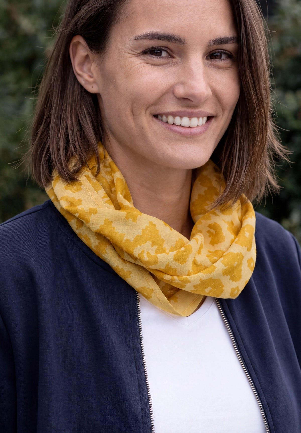 CECIL Damen Loop-Schal mit Ausbrenner-Muster - Honiggelb golden honey