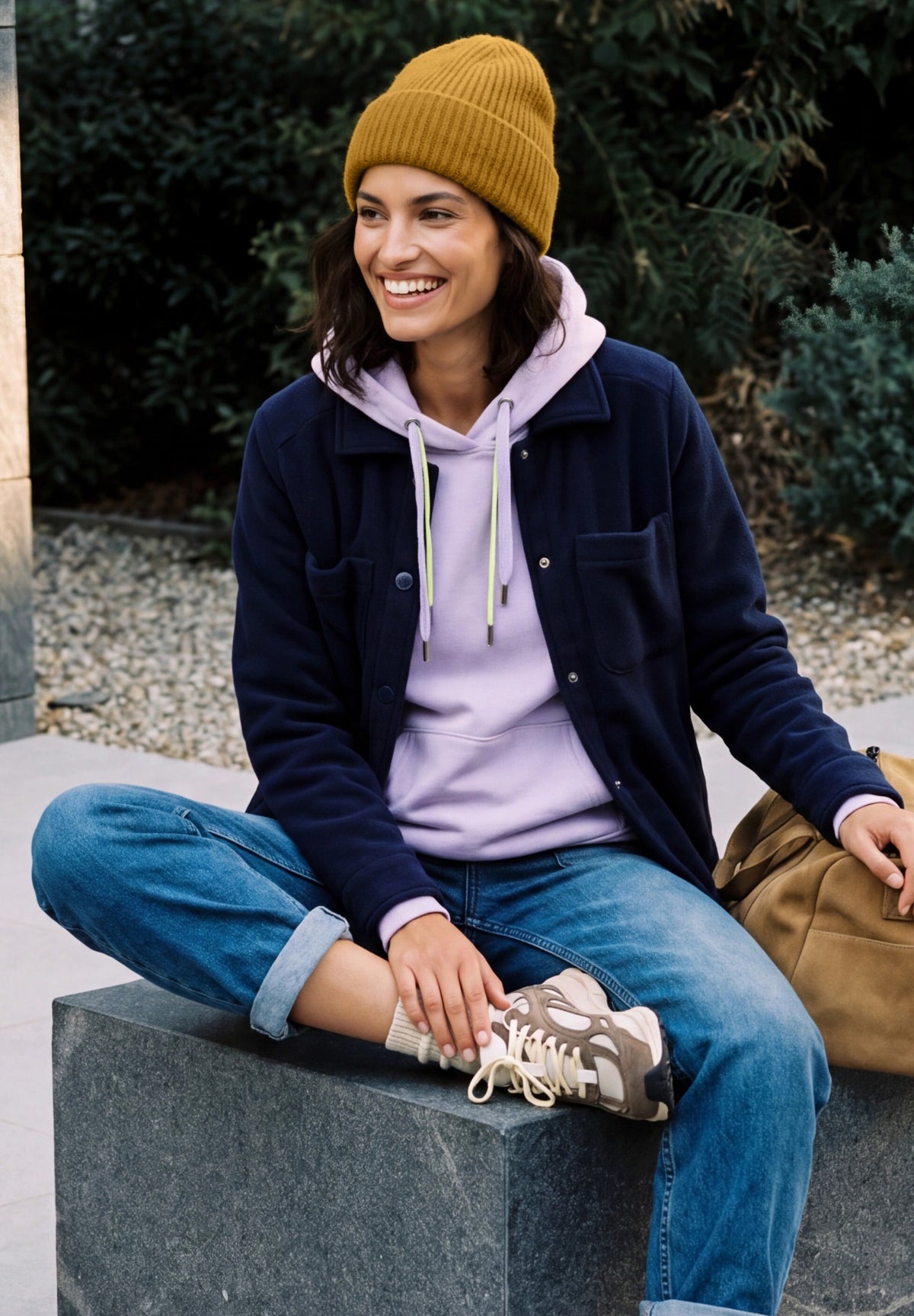 CECIL Damen Rippstrick-Beanie - Honiggelb meliert golden honey melange