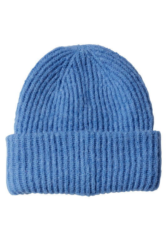 CECIL Damen Rippstrick-Beanie - Blau meliert north blue melange