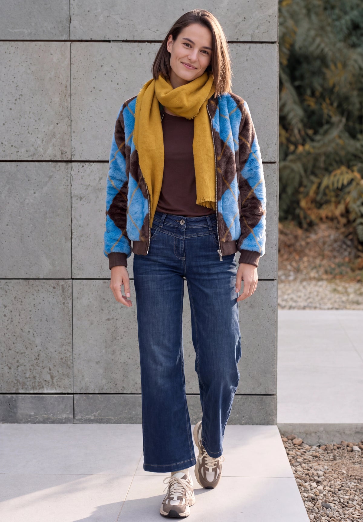 CECIL Damen Strickschal mit Fransen - Honiggelb golden honey