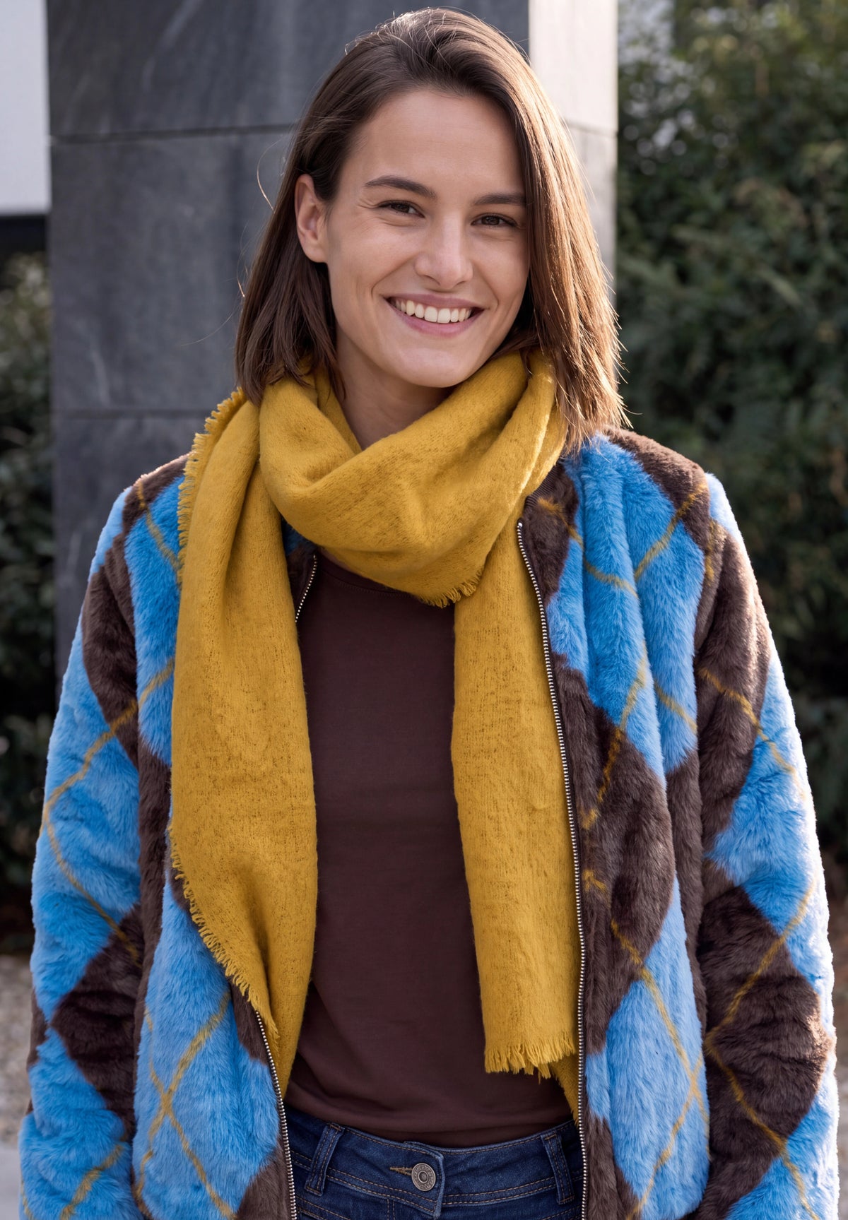 CECIL Damen Strickschal mit Fransen - Honiggelb golden honey