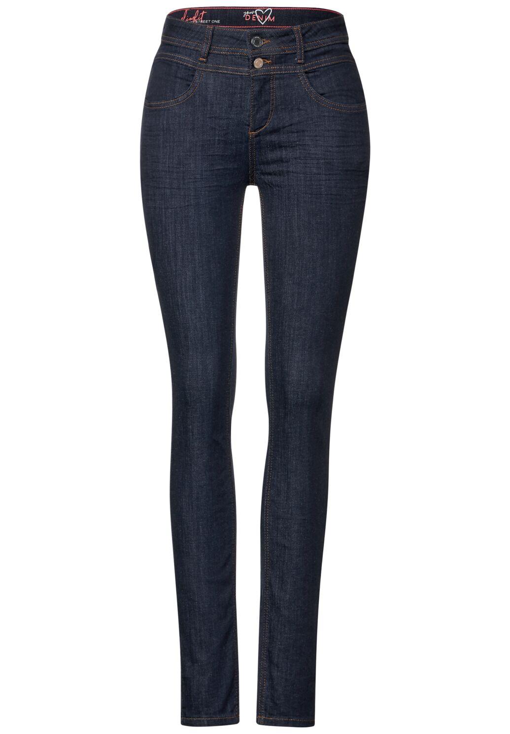 Street One - Slim Fit Jeans Hose im Style "York" clean rinsed A376180-14894