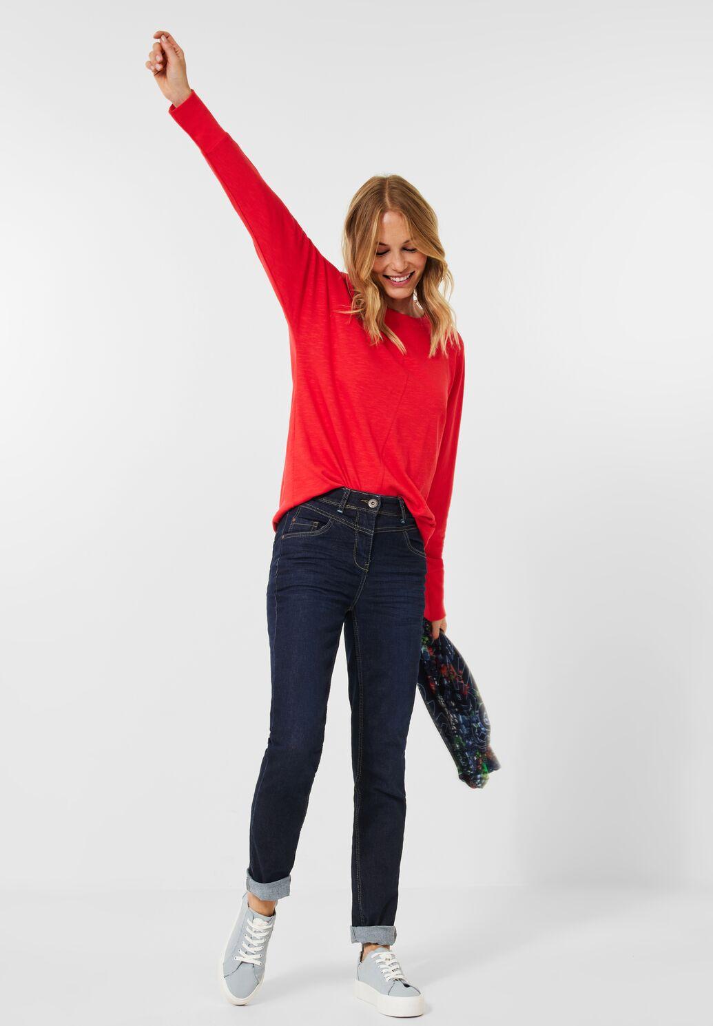 CECIL - Slim Fit Jeans Hose im Style Toronto dunkelblau